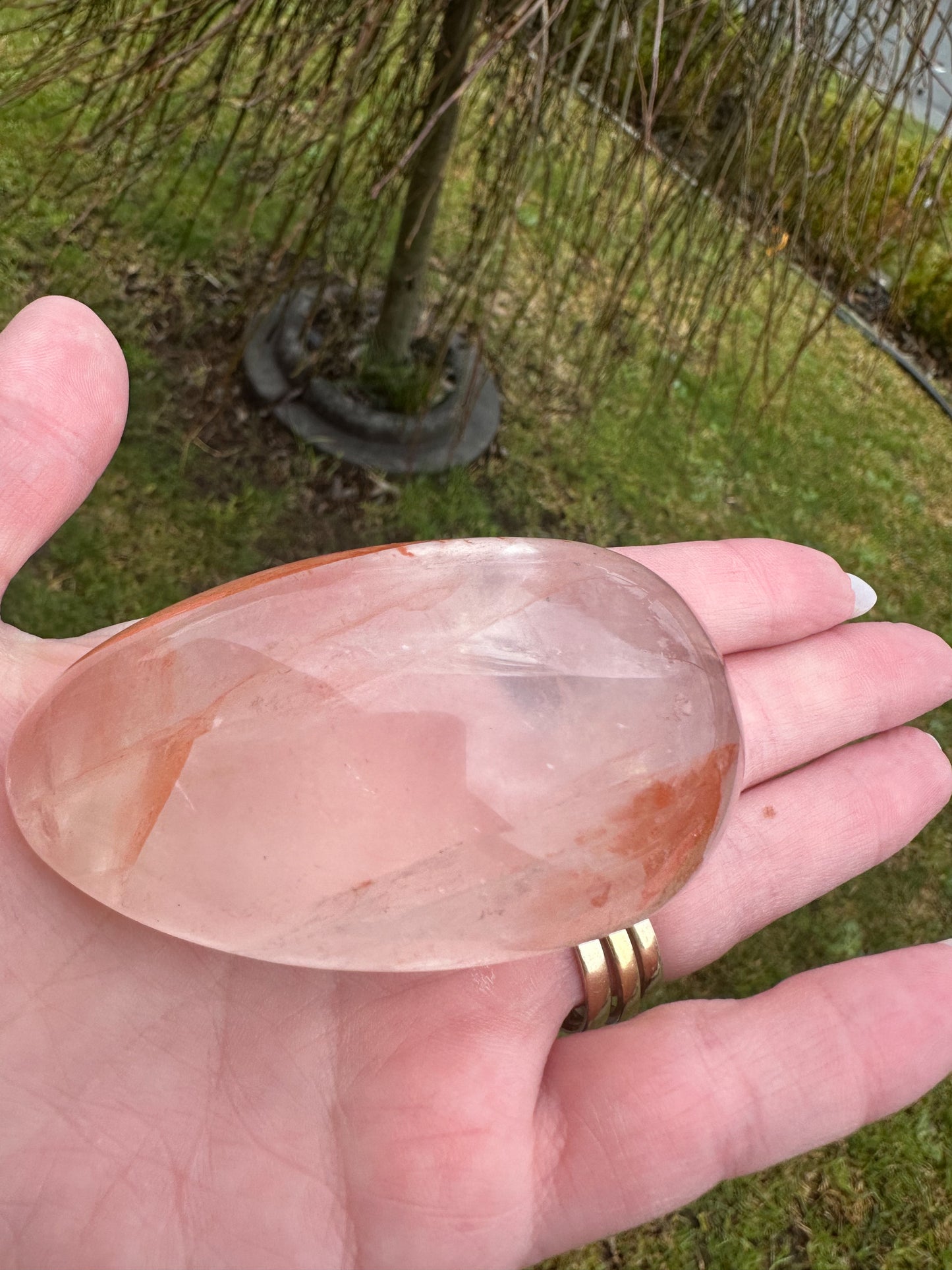 Fire quartz curved wand