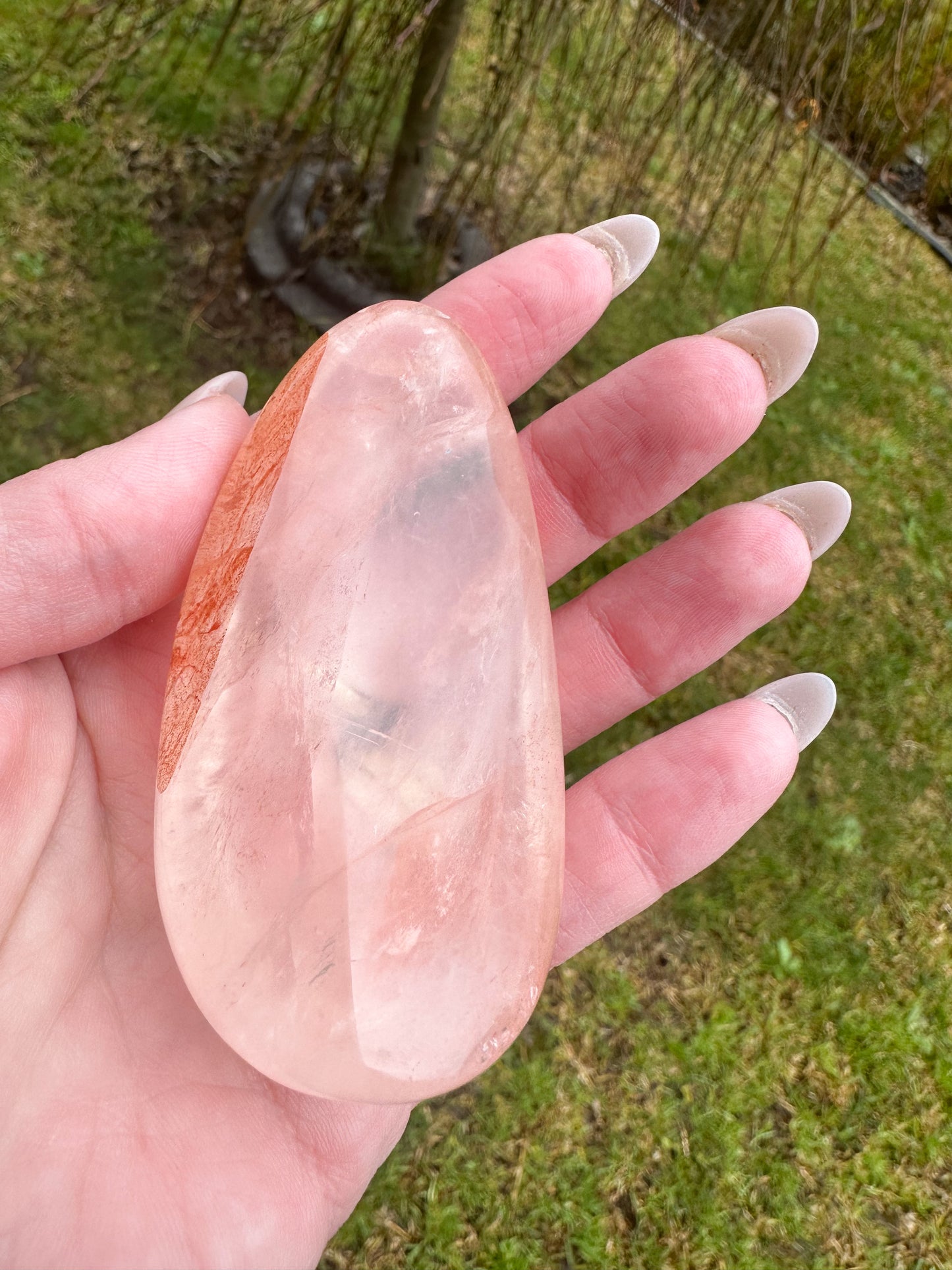 Fire quartz curved wand