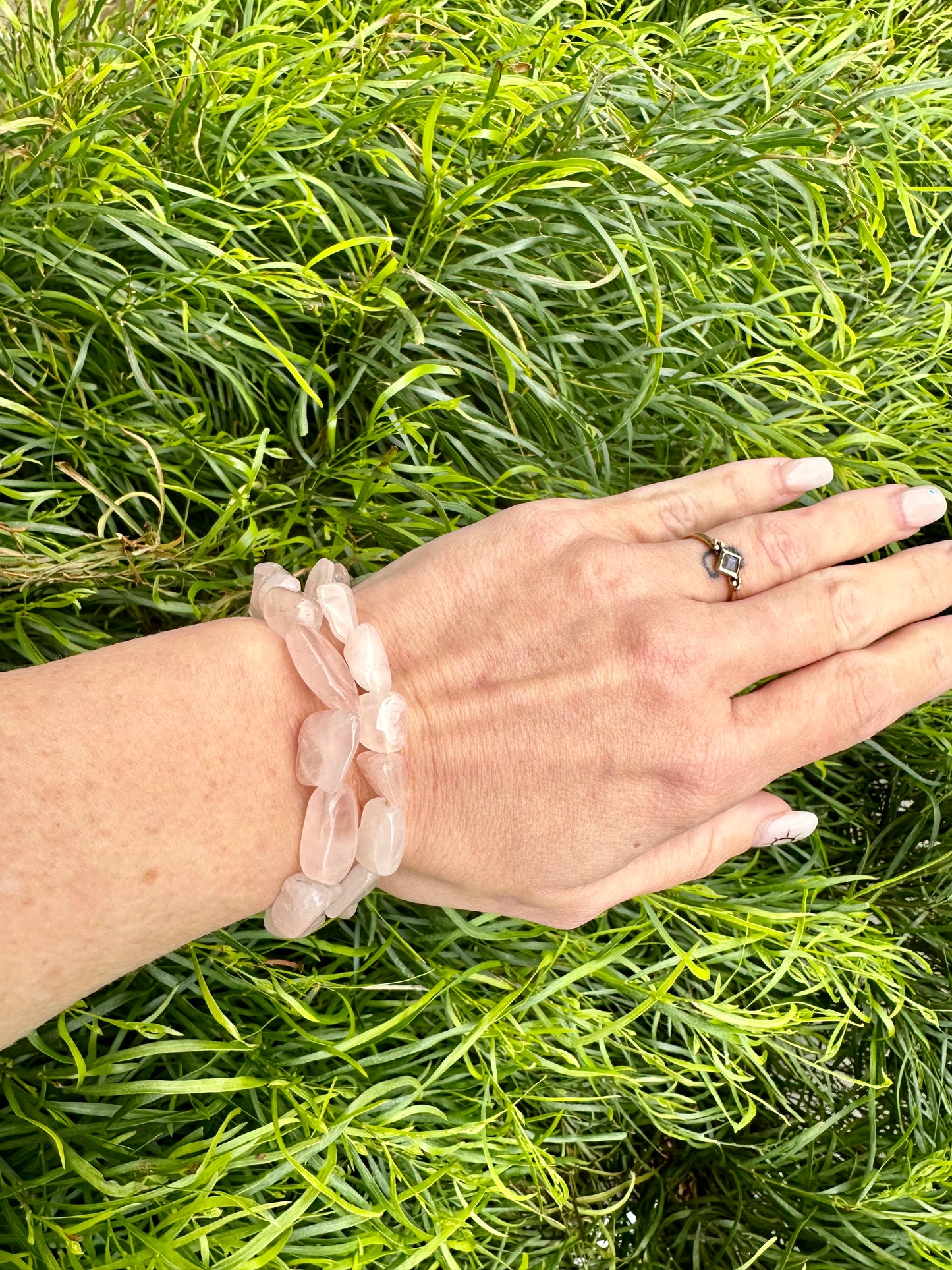 Nugget rose quartz bracelet