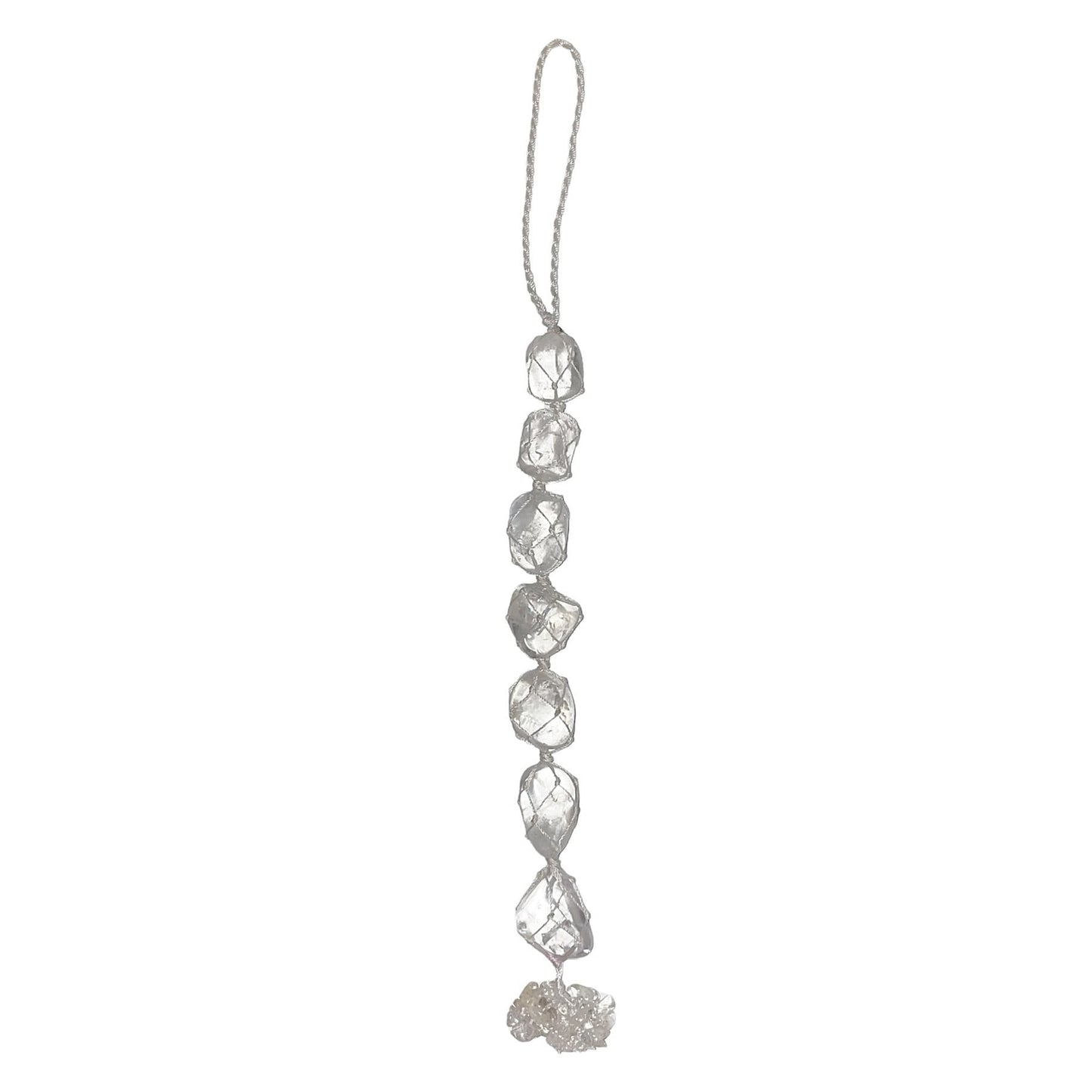 Clear quartz macrame hanging
