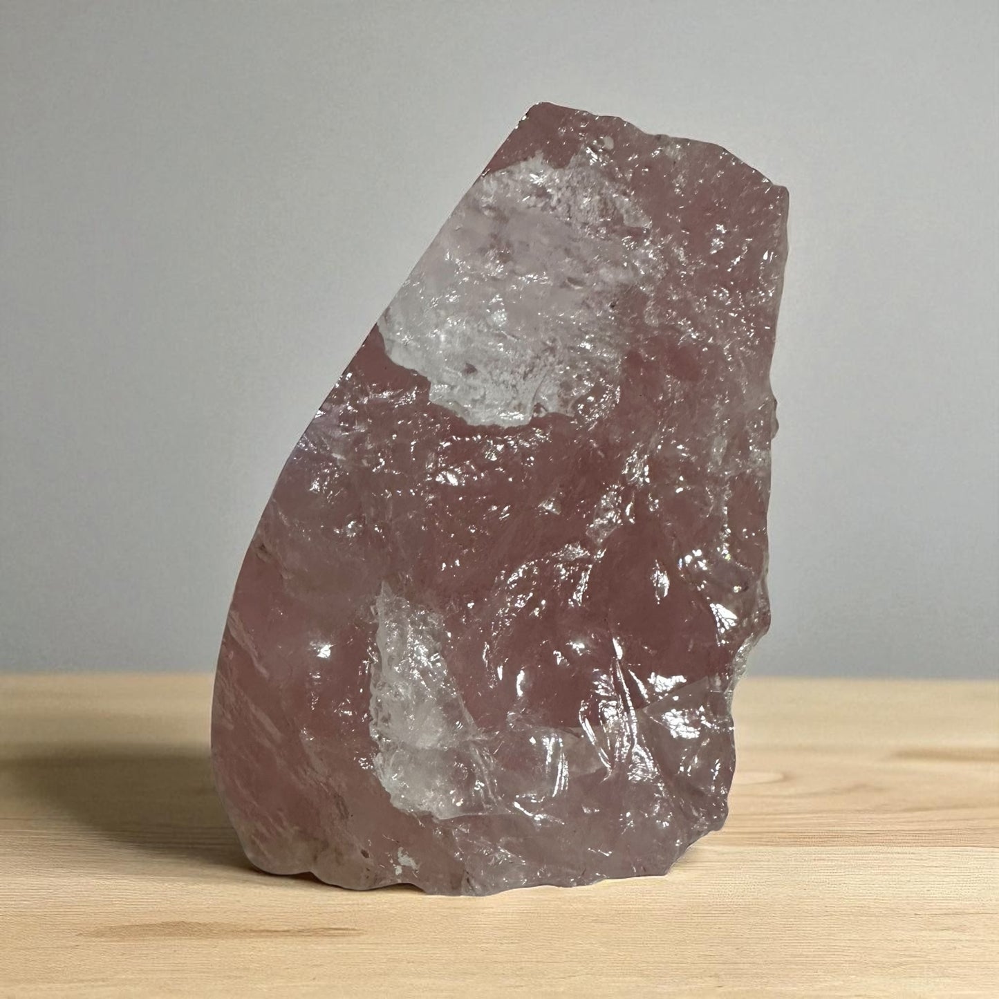 Semi polished rose quartz chunk