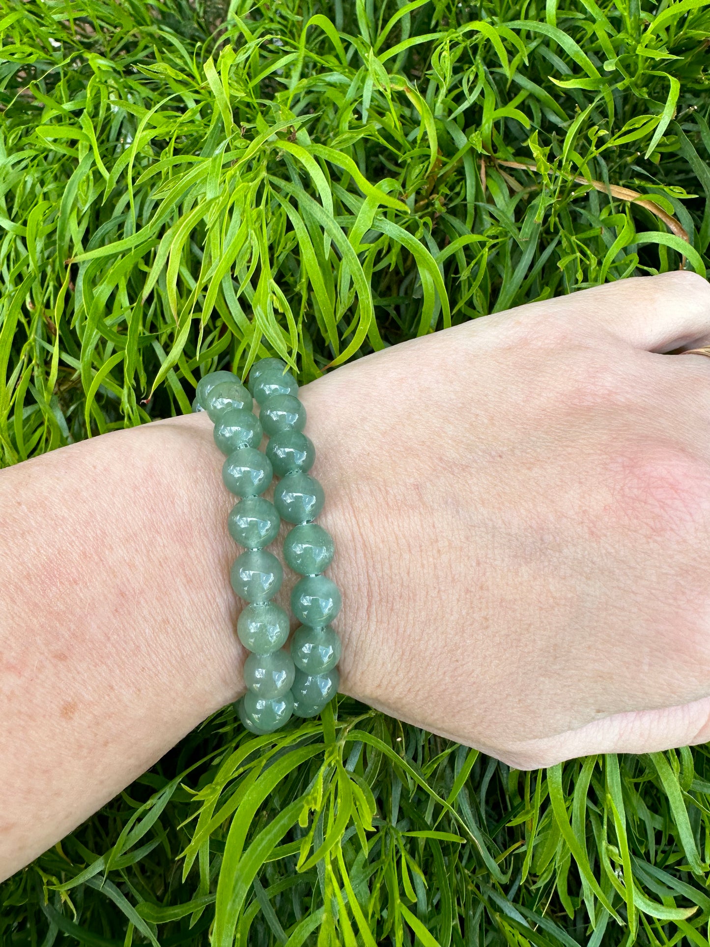 Green aventurine beaded bracelet
