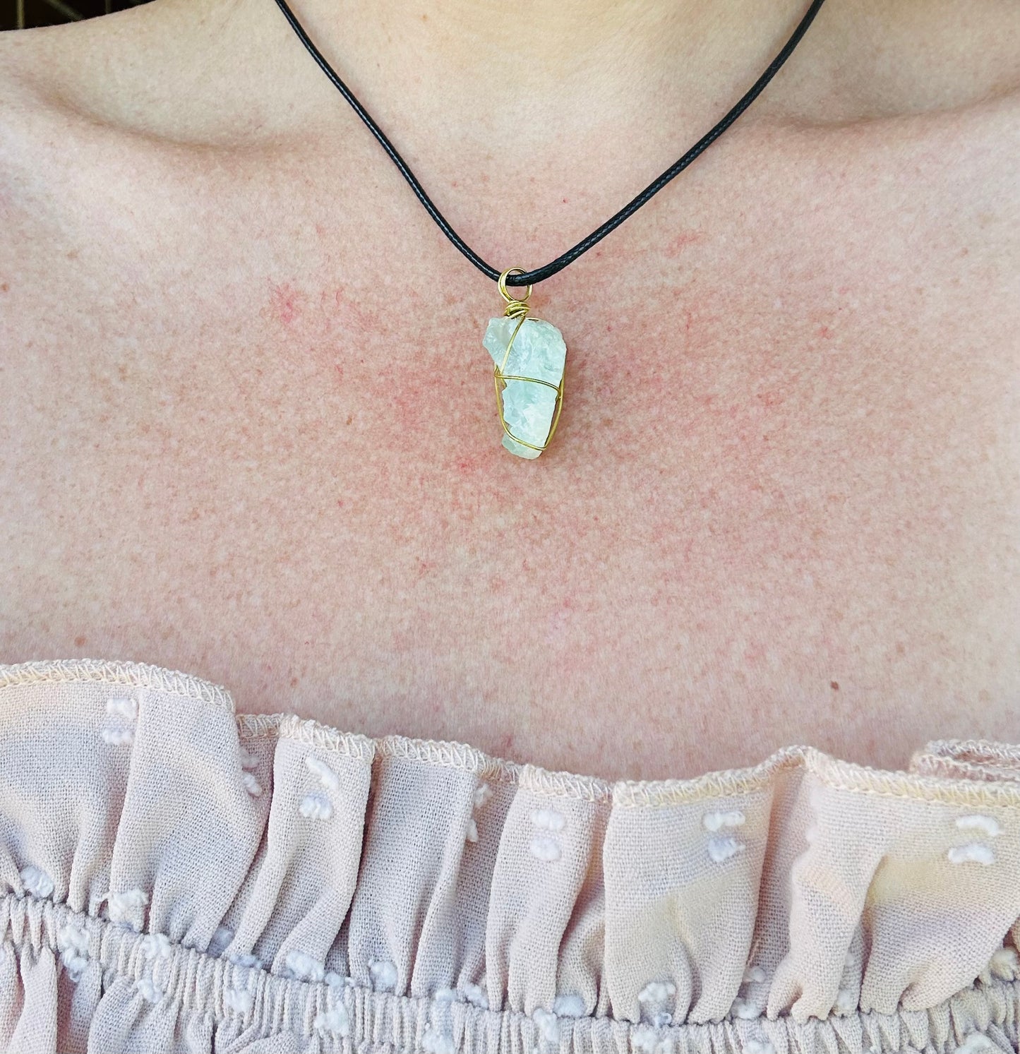 Wire wrapped aquamarine, By TBOS