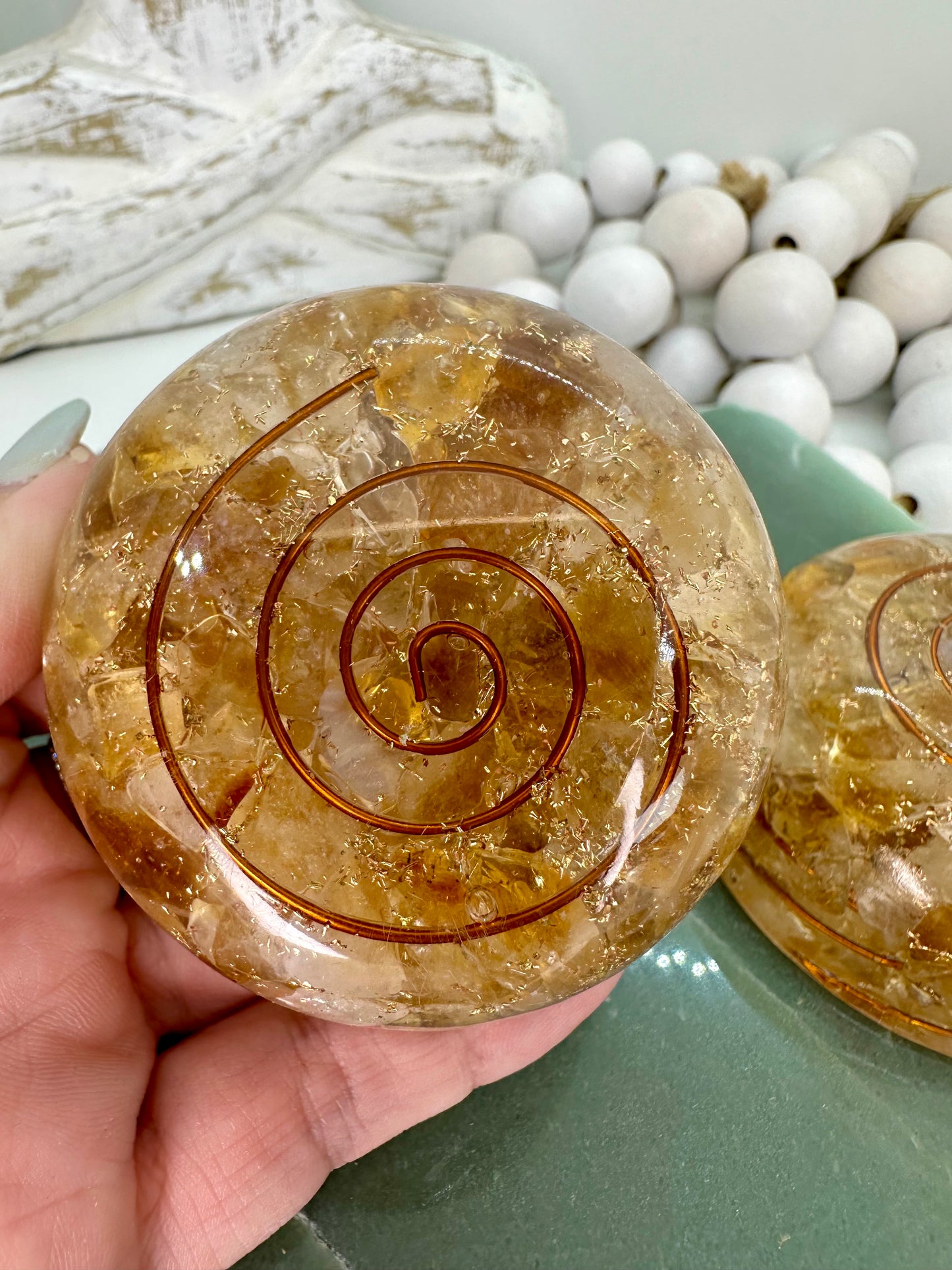 Citrine orgonite pod