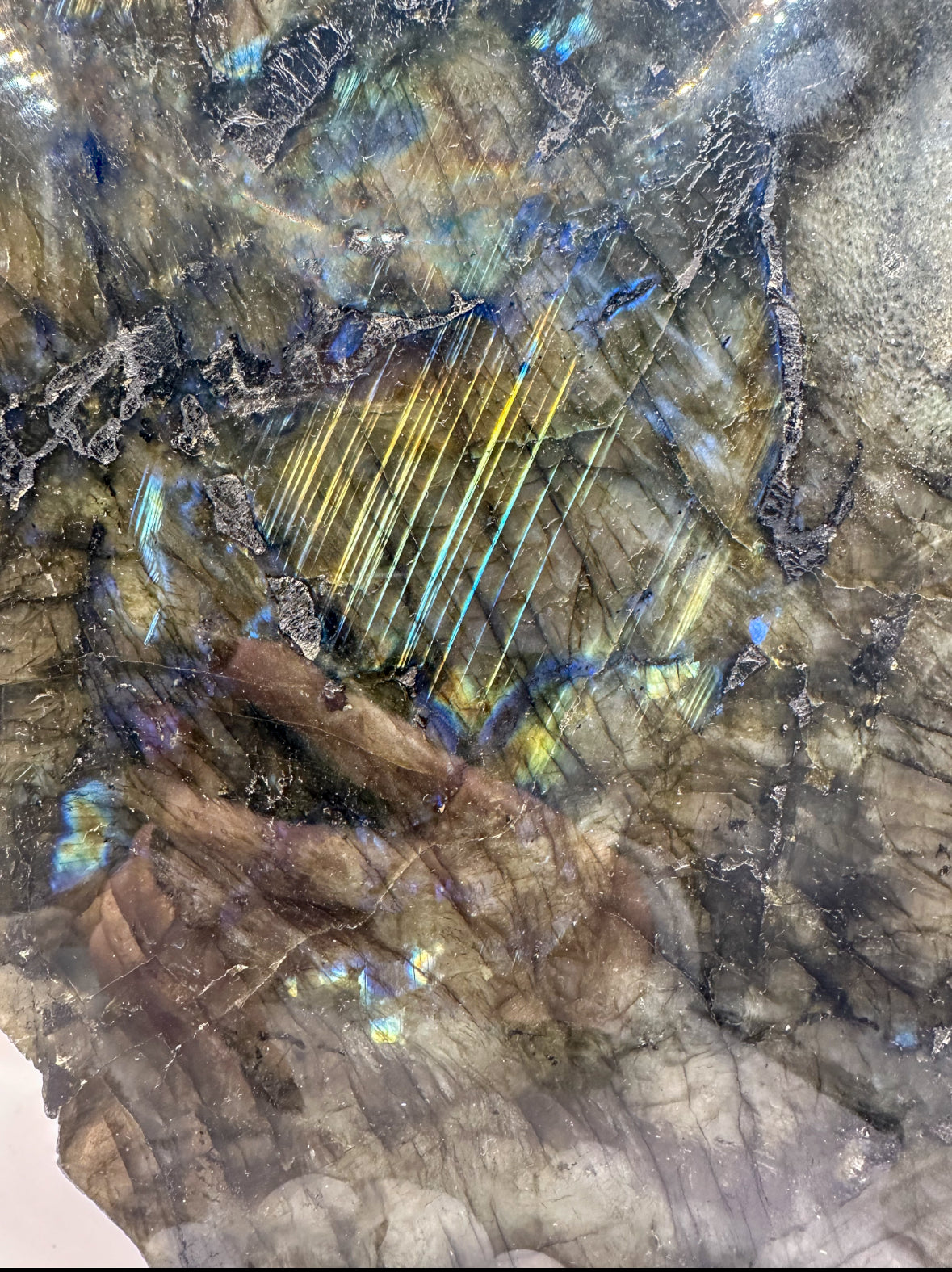 Huge labradorite slice