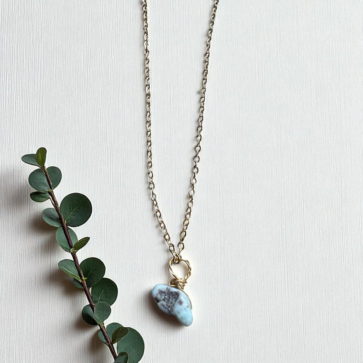 Larimar gold pendant