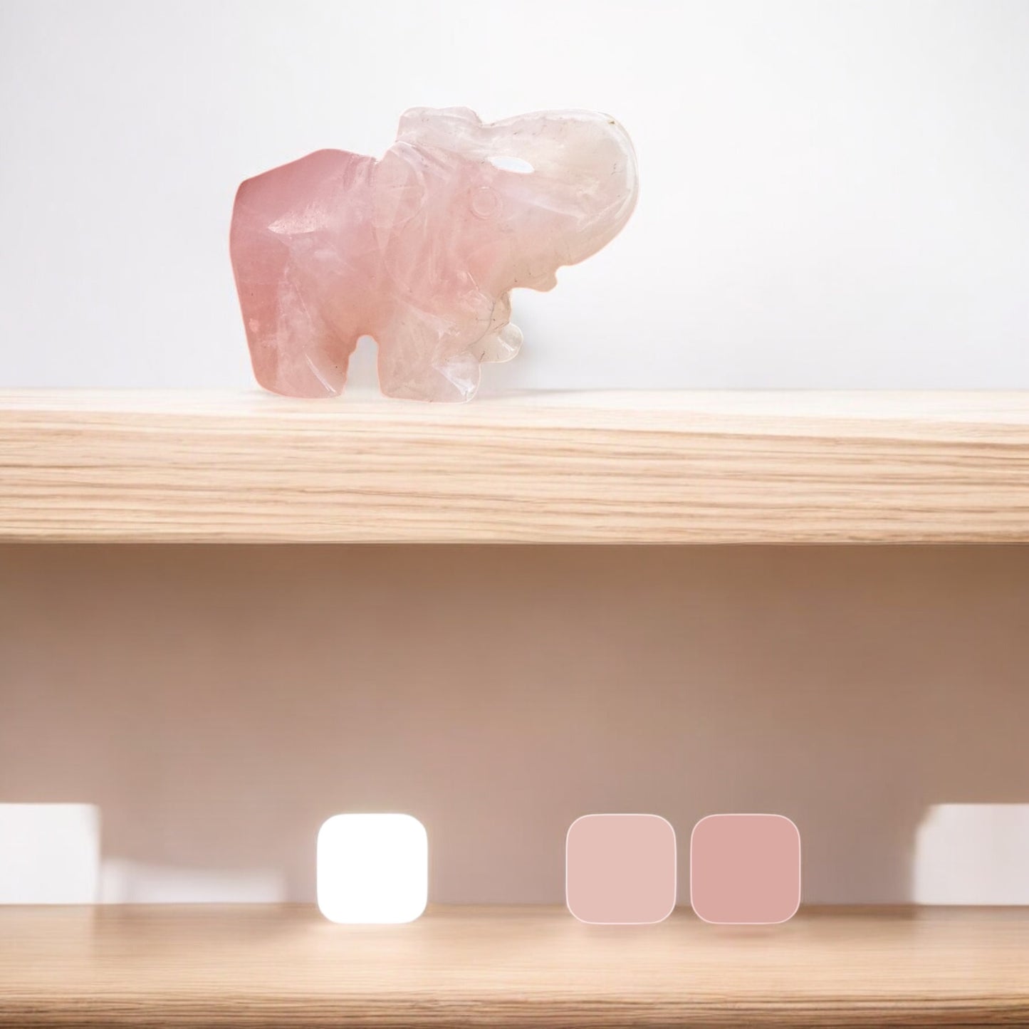 Rose quartz elephant