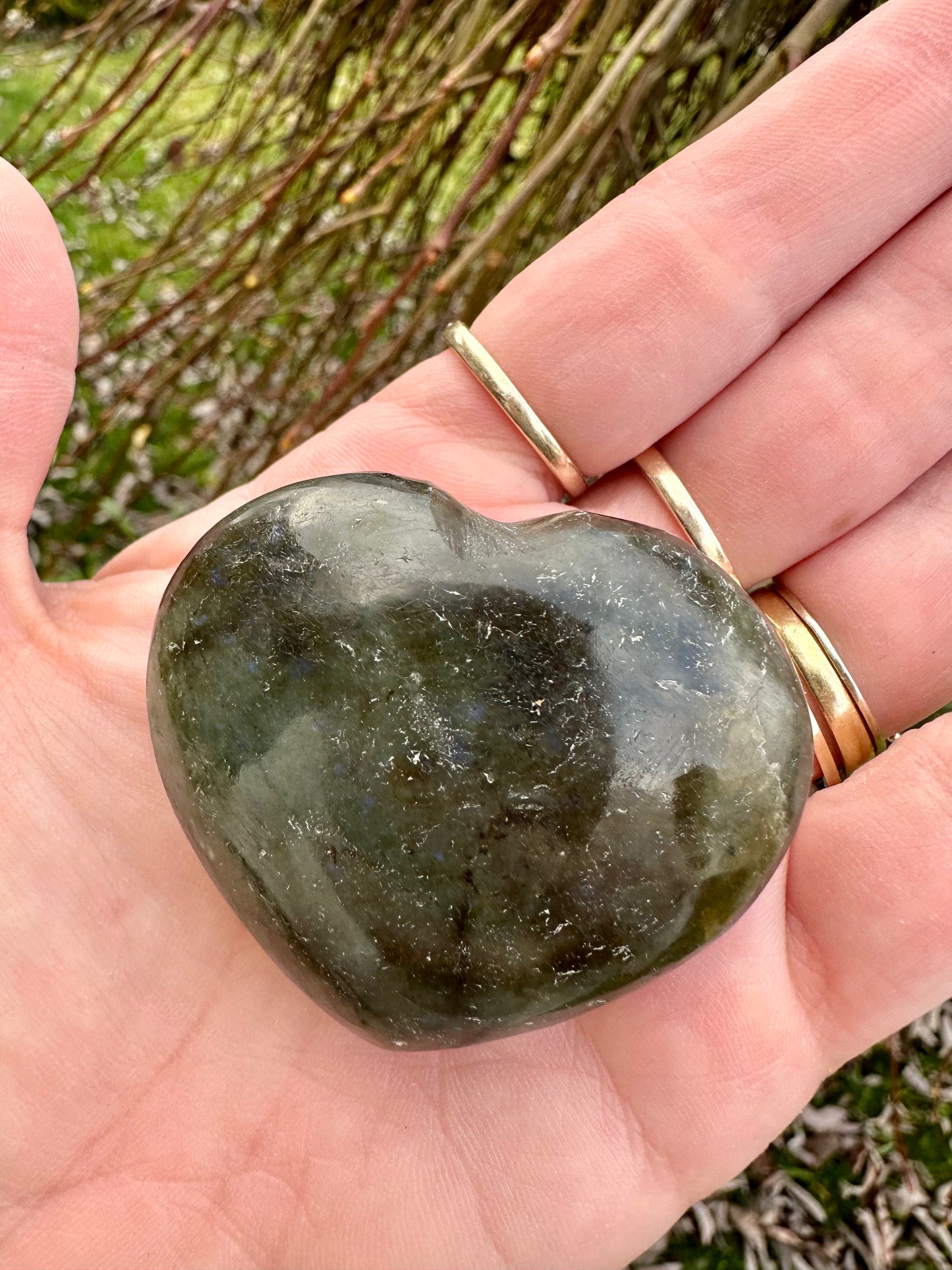 Labradorite heart