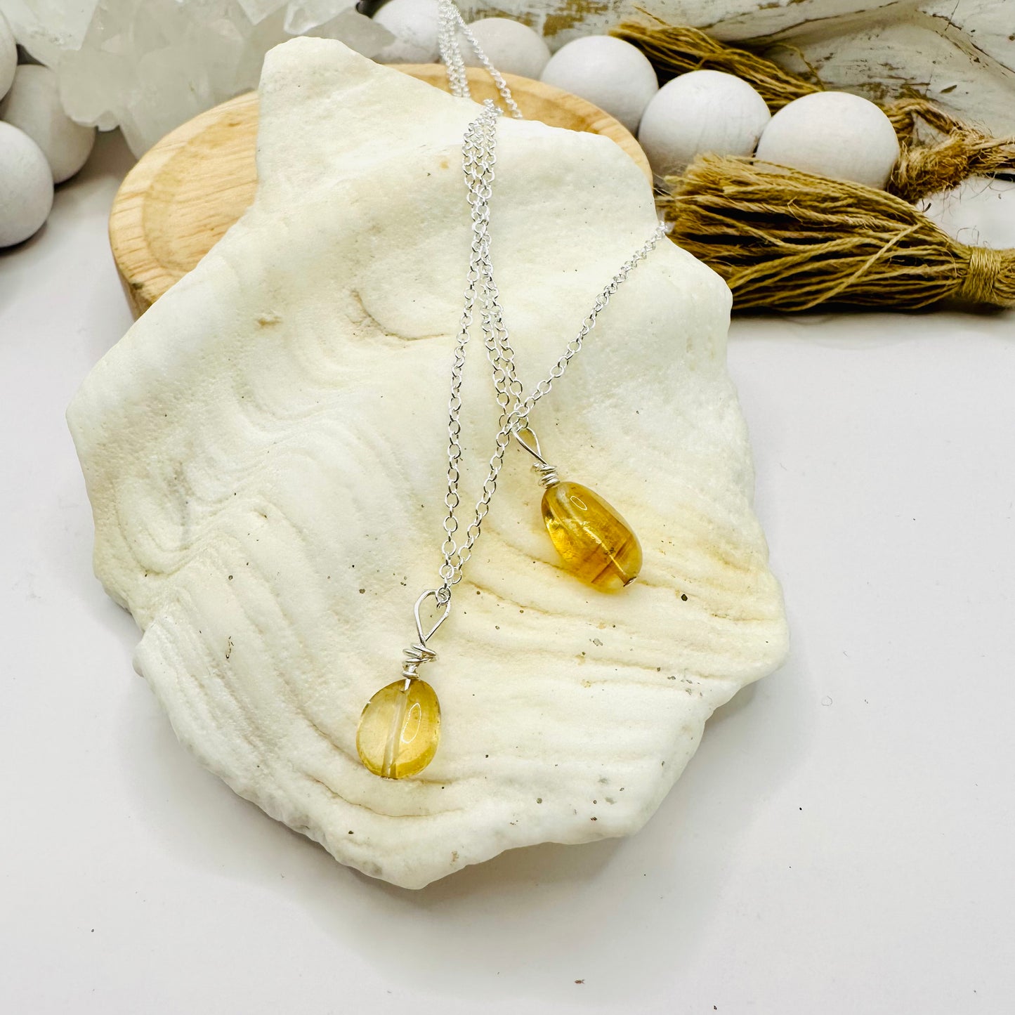 Citrine pendant By TBOS sterling silver chain