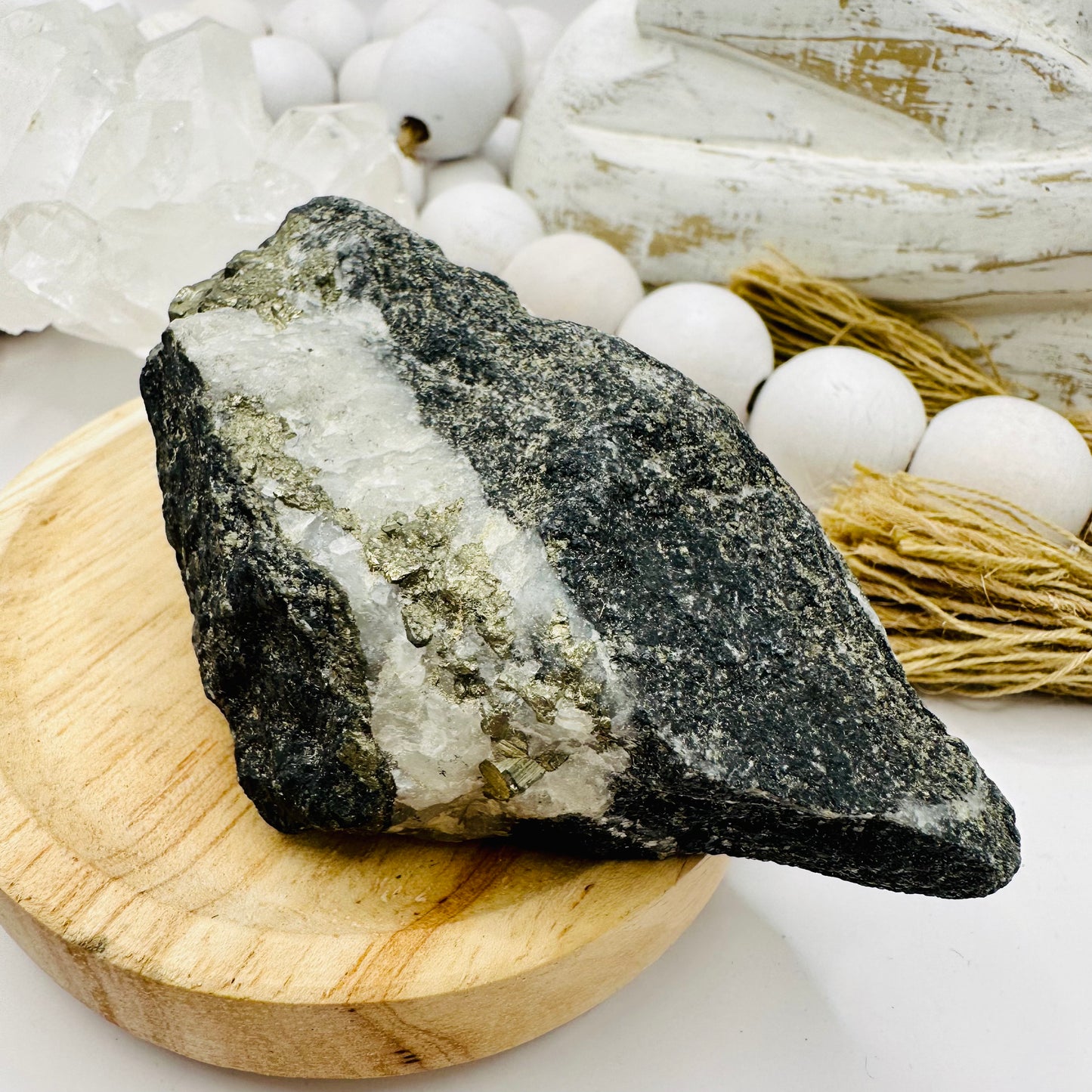Pyrite in quartz and matrix