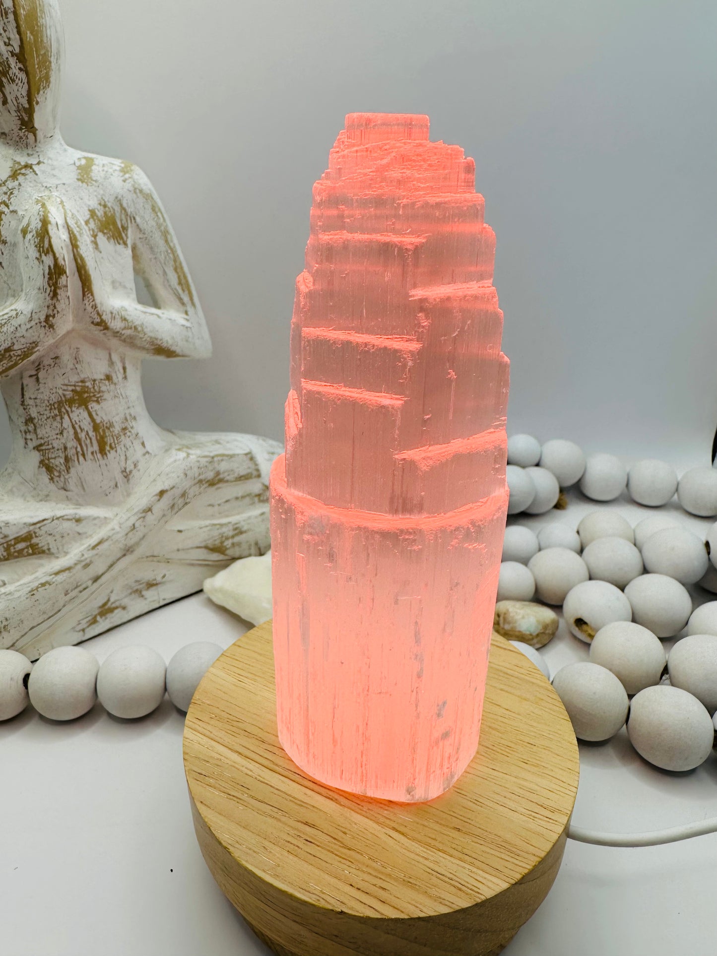 Selenite lamp ( multi colour) 15cm