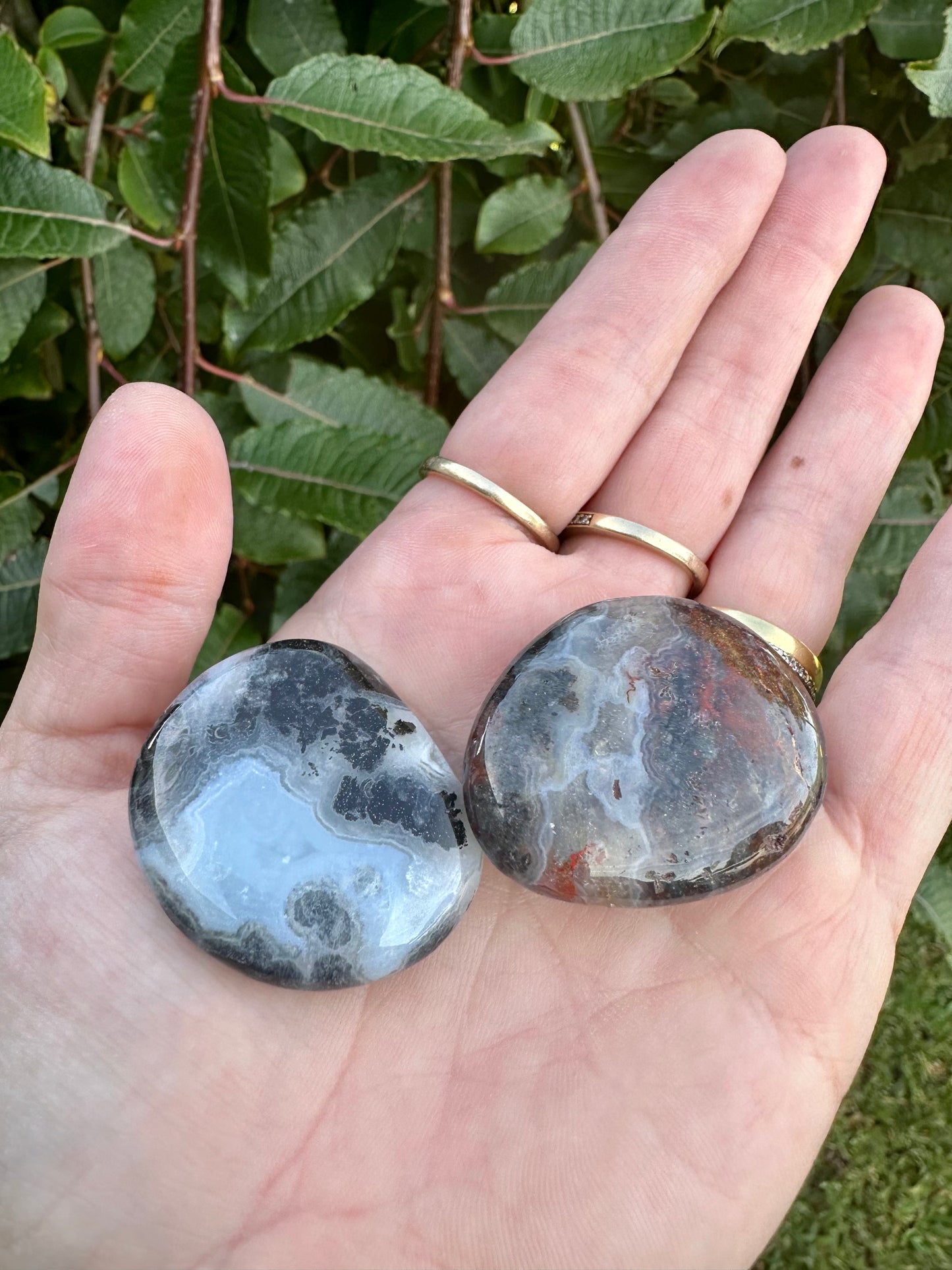 Crazy lace agate Palm stone