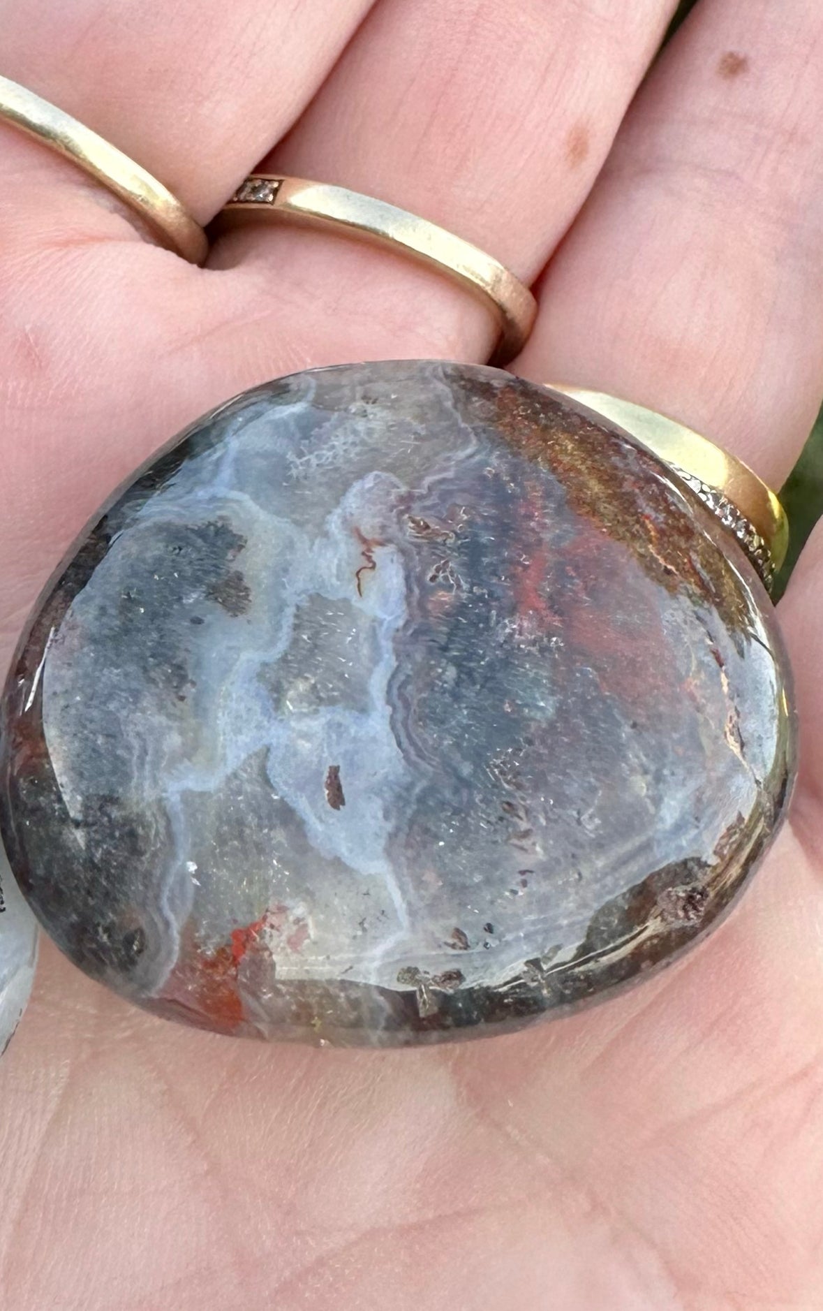 Crazy lace agate Palm stone