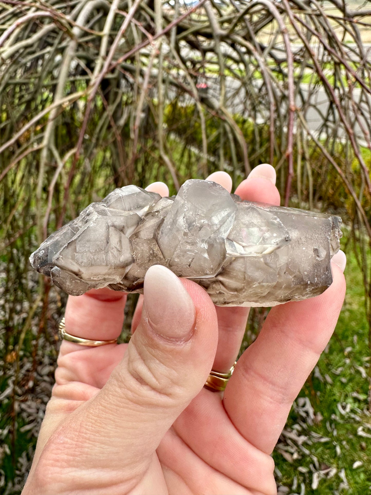 Elestial smokey cluster