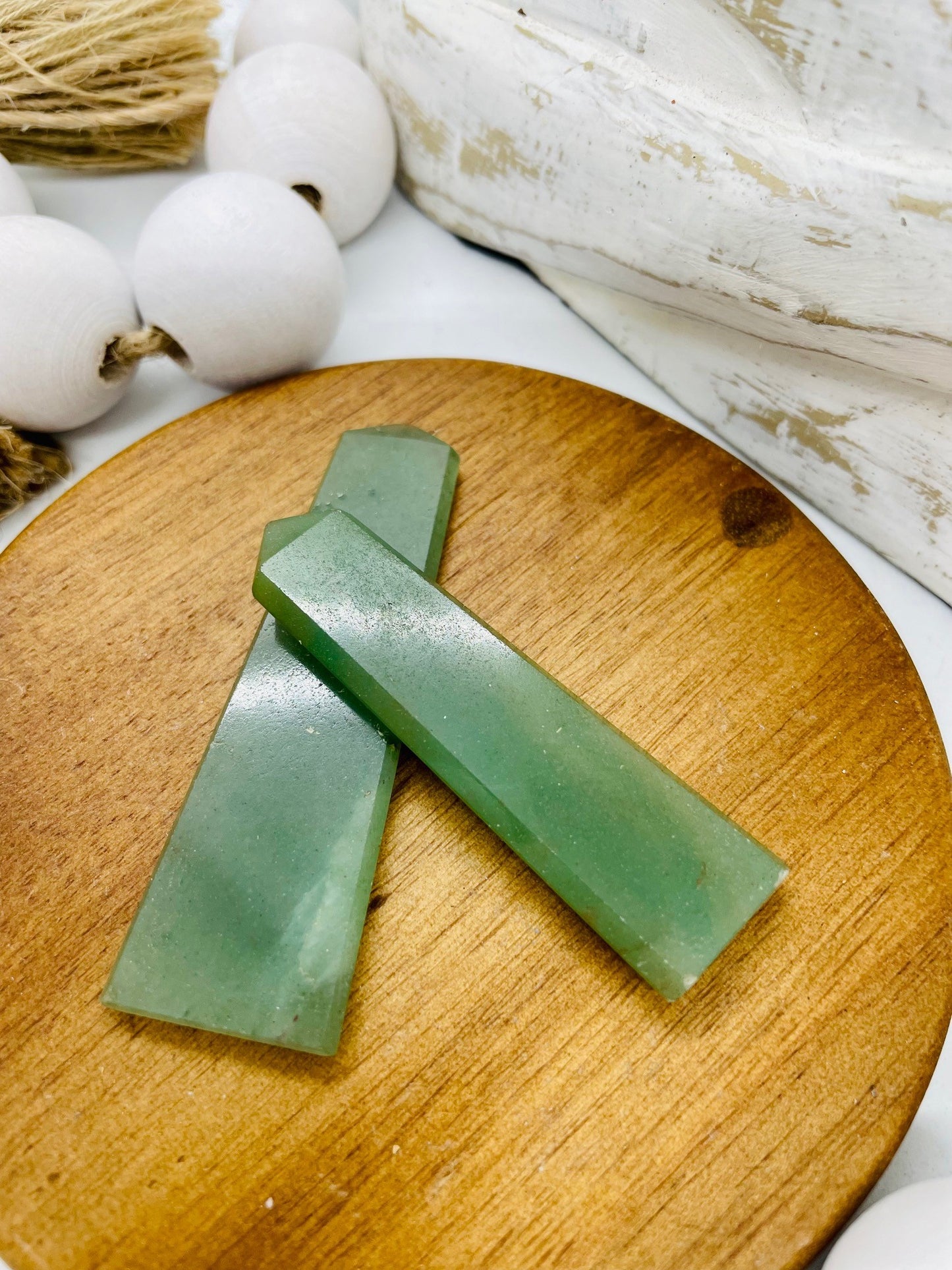 Green aventurine flat obelisk