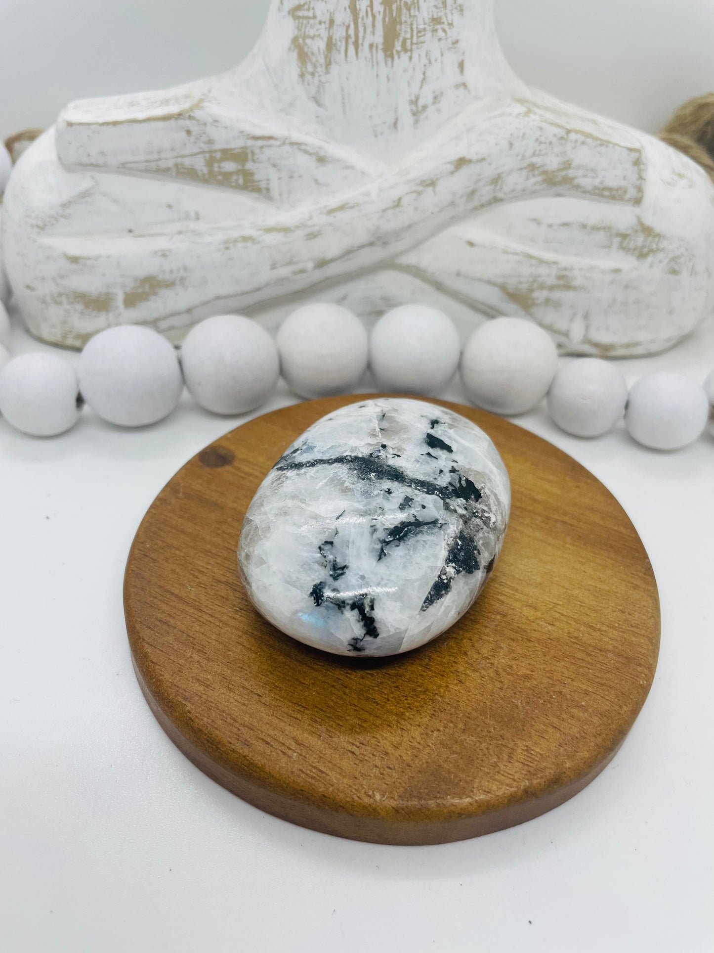Rainbow moonstone palm stone