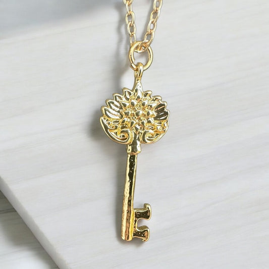 By TBOS lotus golden key with chain