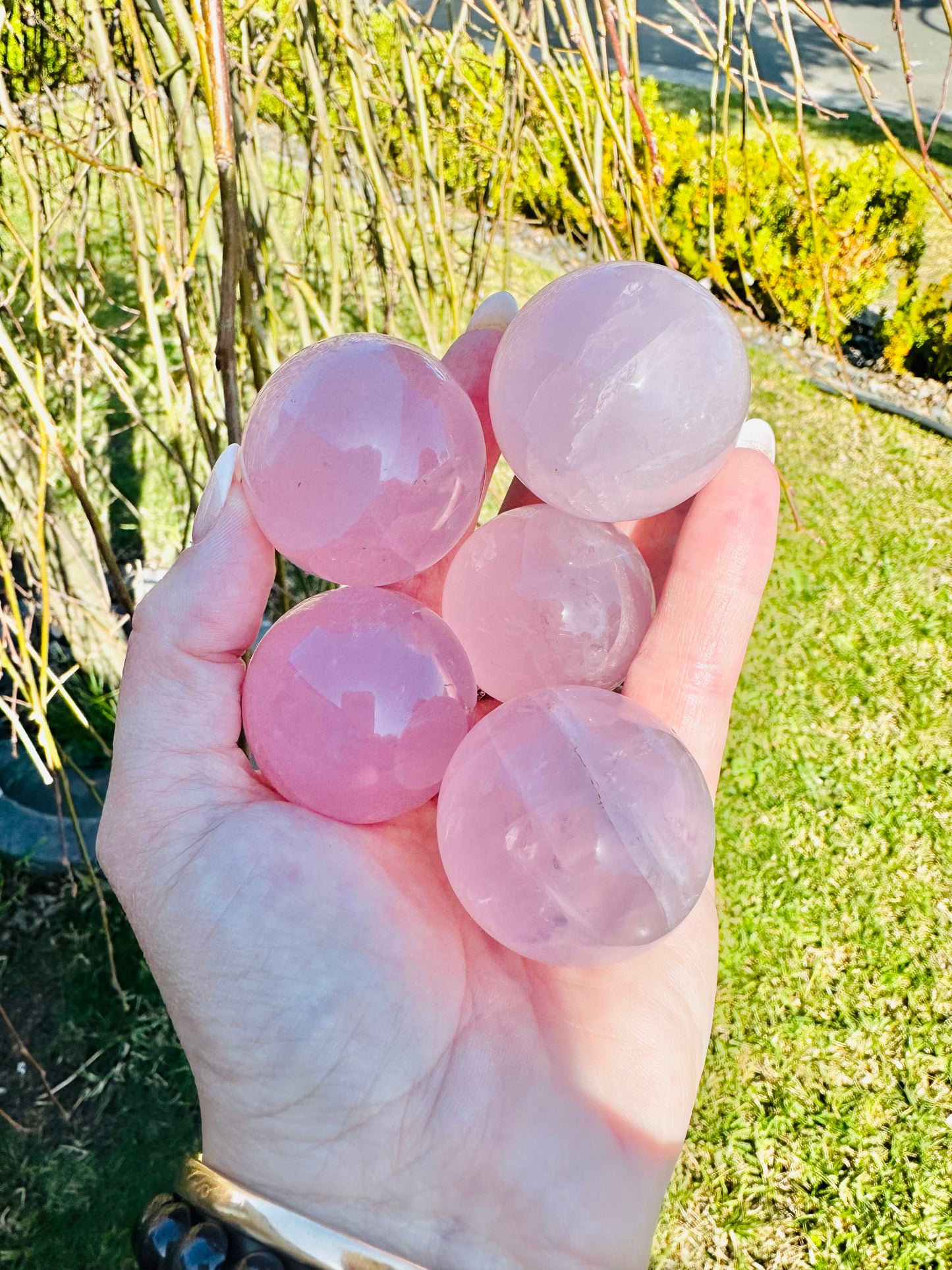 Rose quartz sphere