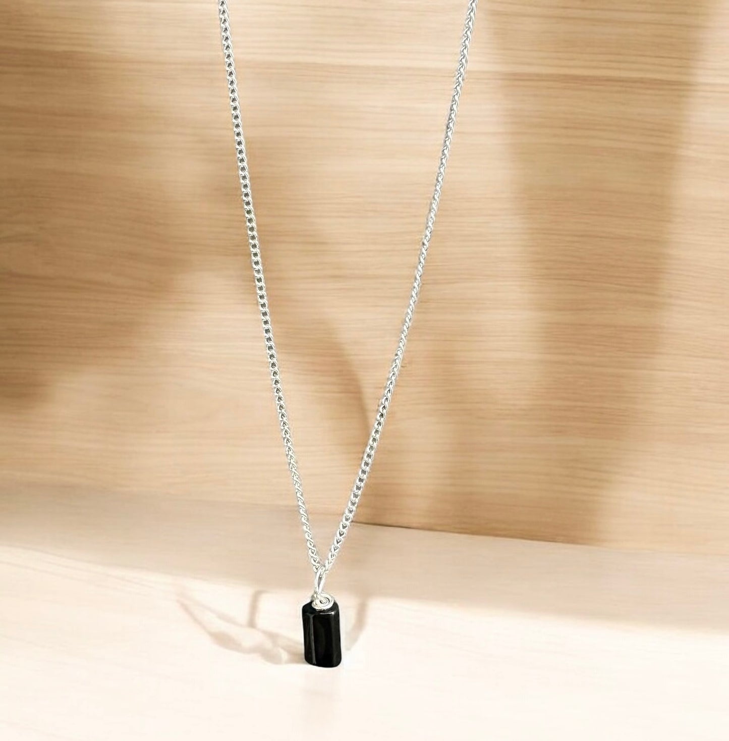 By TBOS - polished black tourmaline  pendant