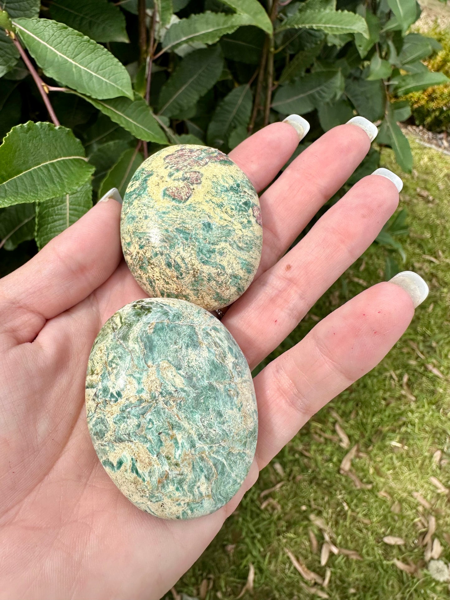 Ruby in fuchsite palm stone