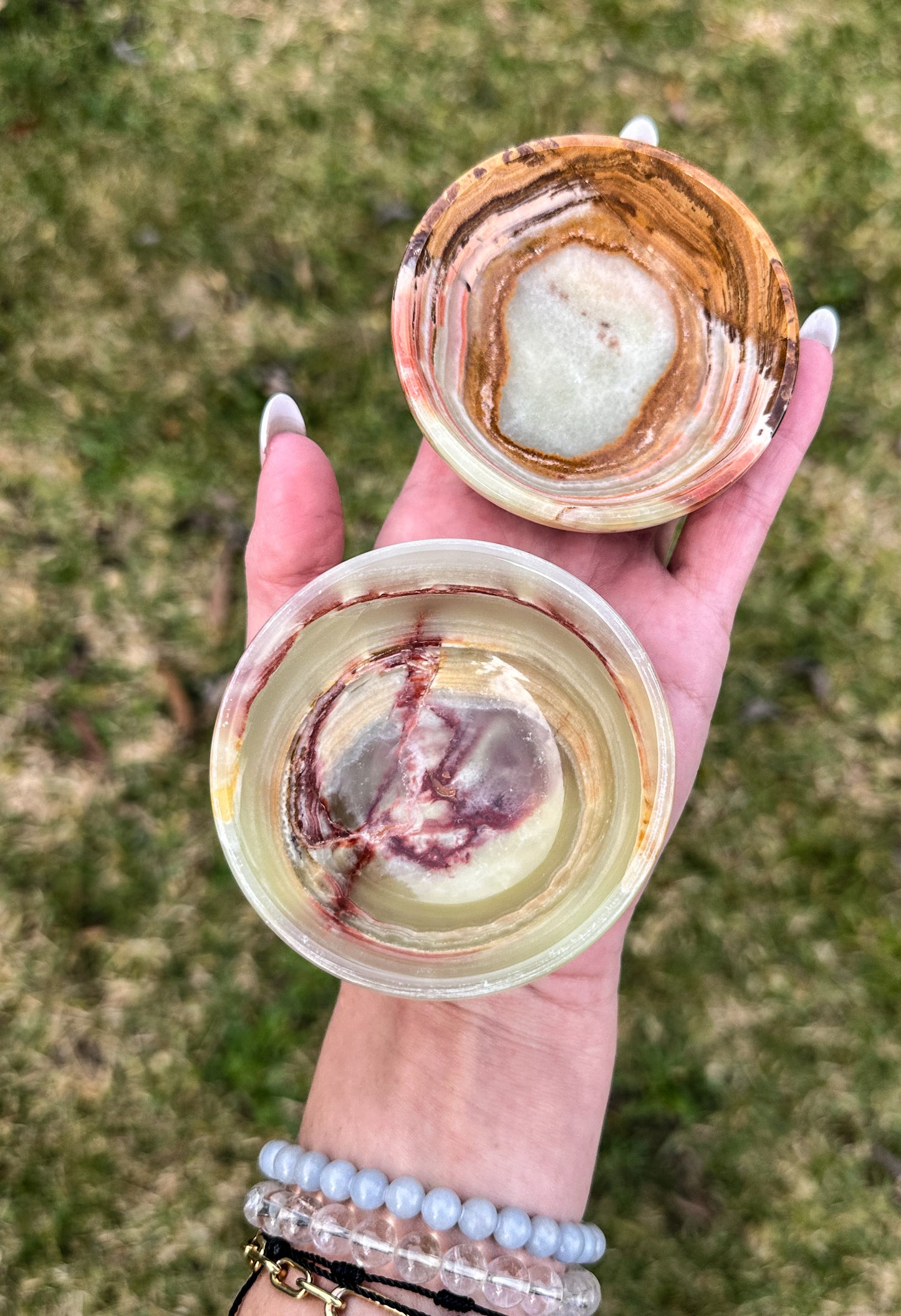 Green onyx bowl