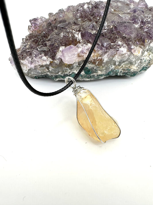 Wire wrapped citrine