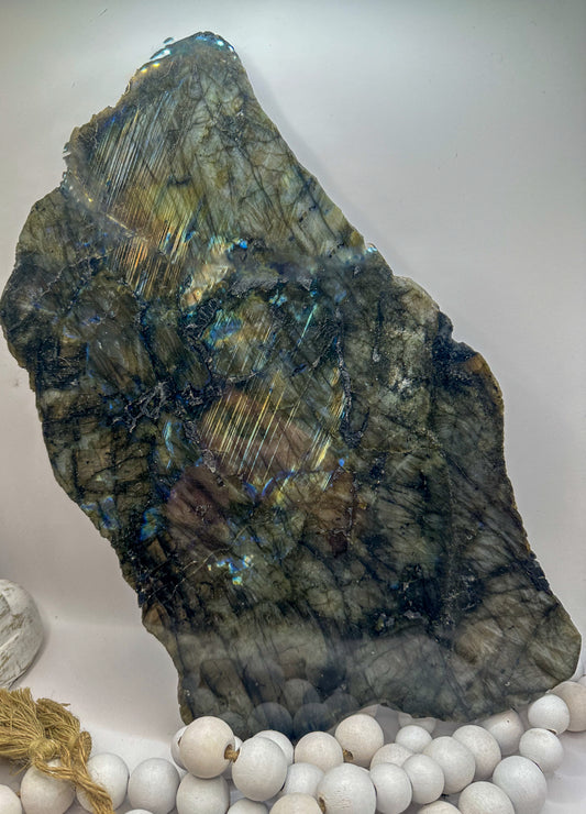 Huge labradorite slice