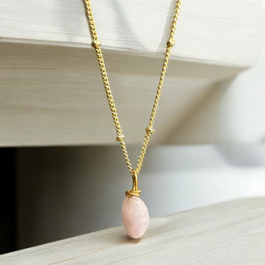 By TBOS Pink kunzite pendant - gold-