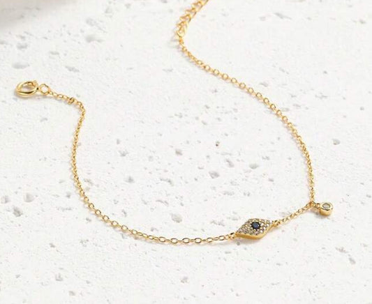 Gold evil eye bracelet