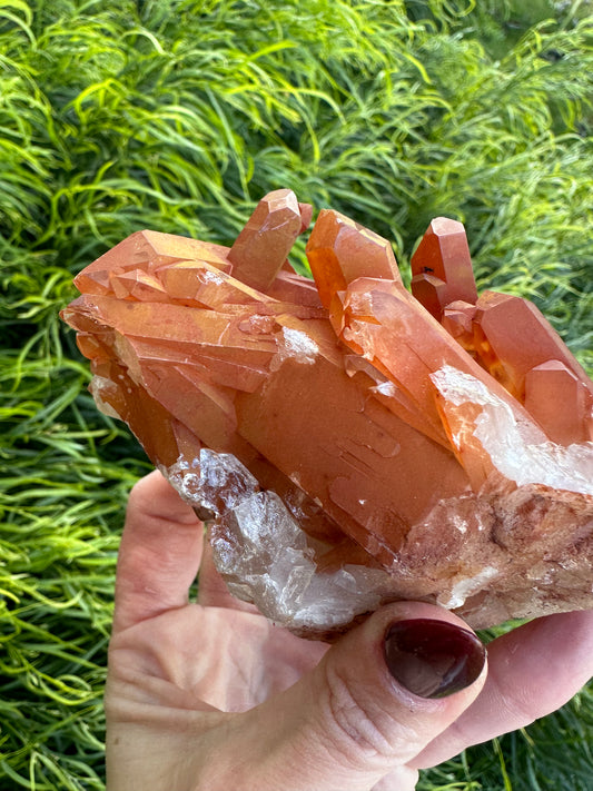 Tangerine quartz cluster