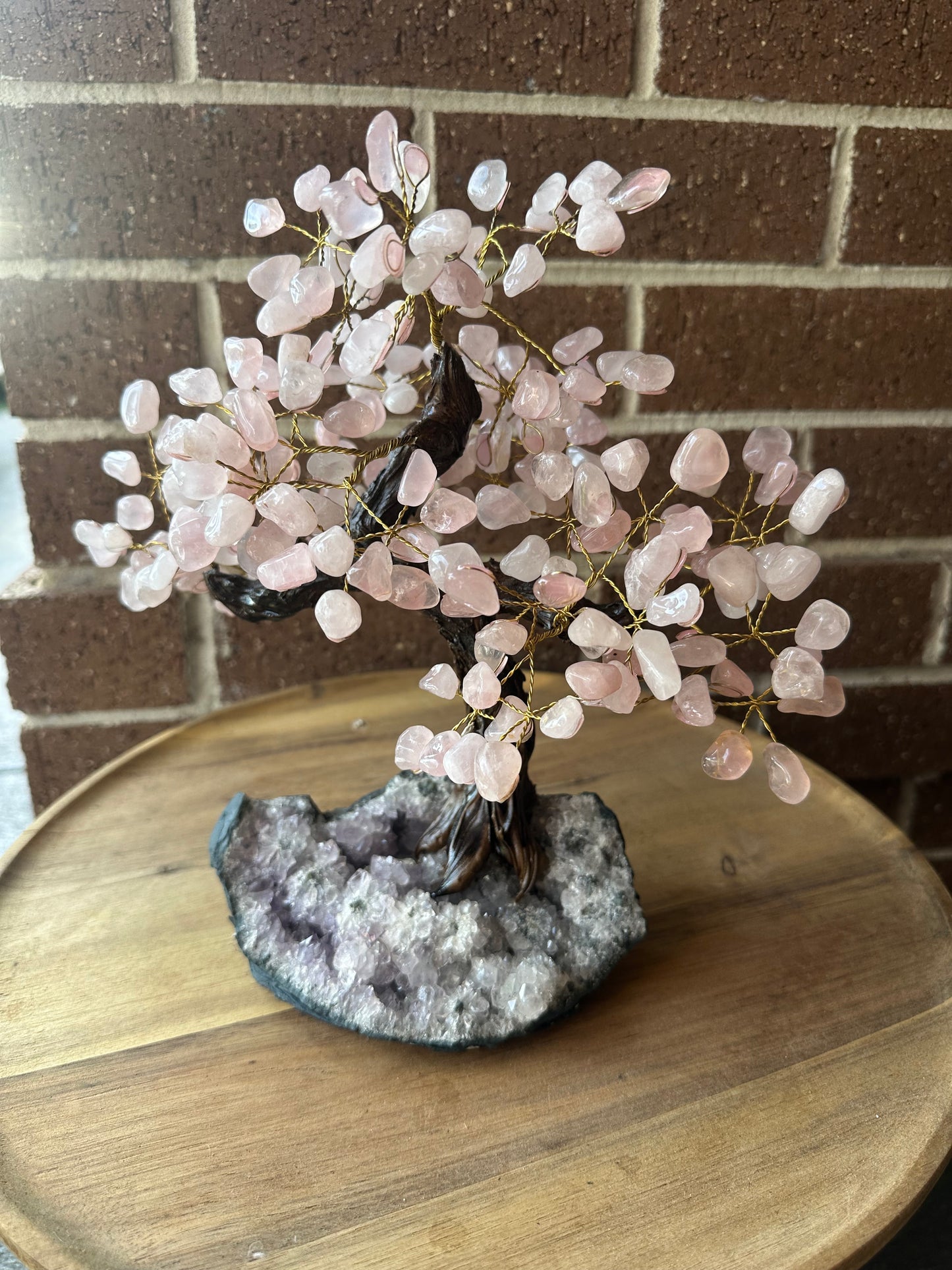 Large rose quartz bonsai tree