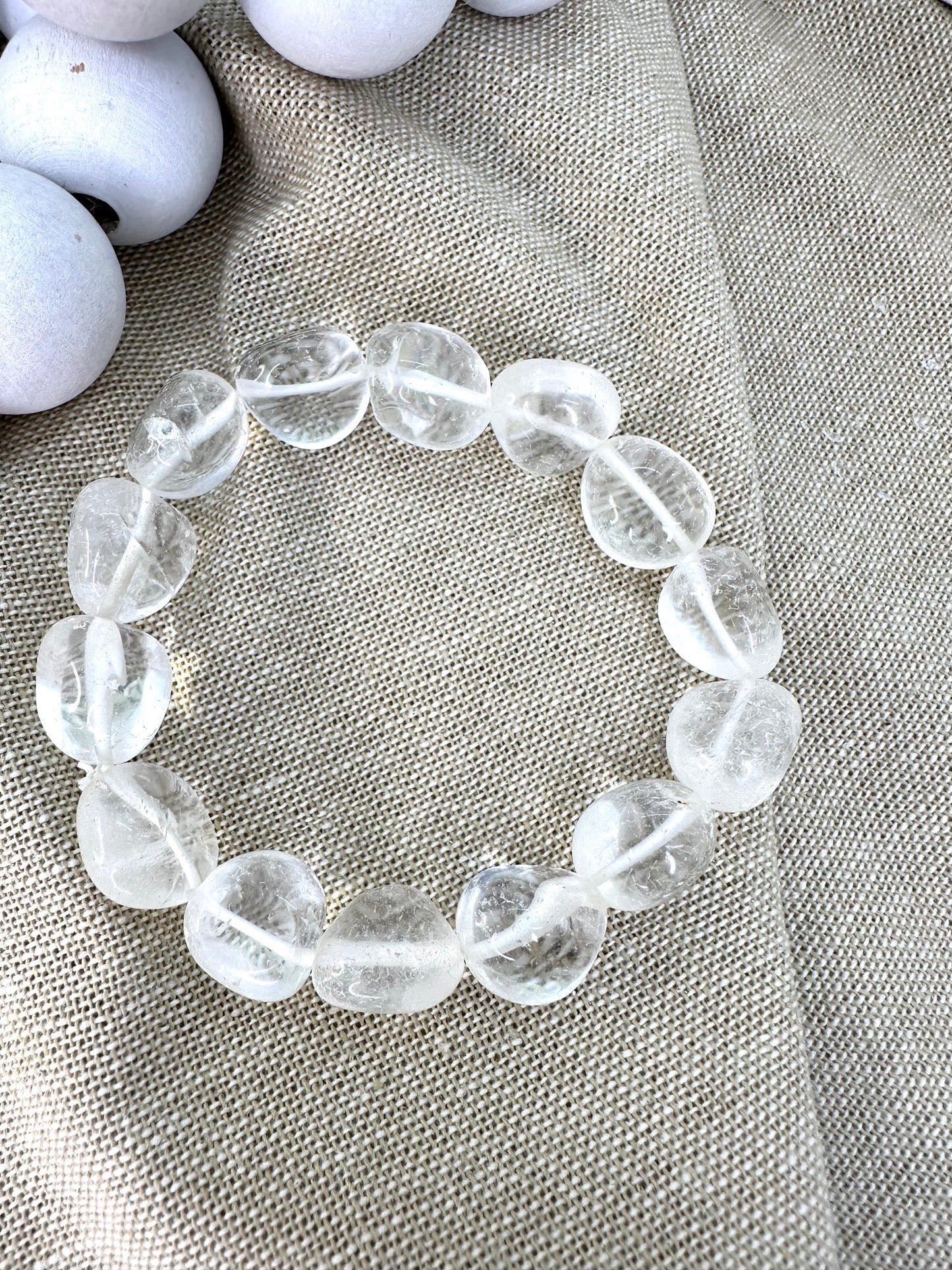 Chunky clear quartz bracelet