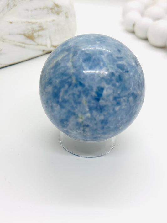 Blue calcite sphere