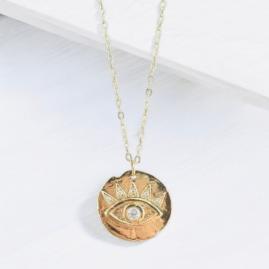 By TBOS large gold eye with chain