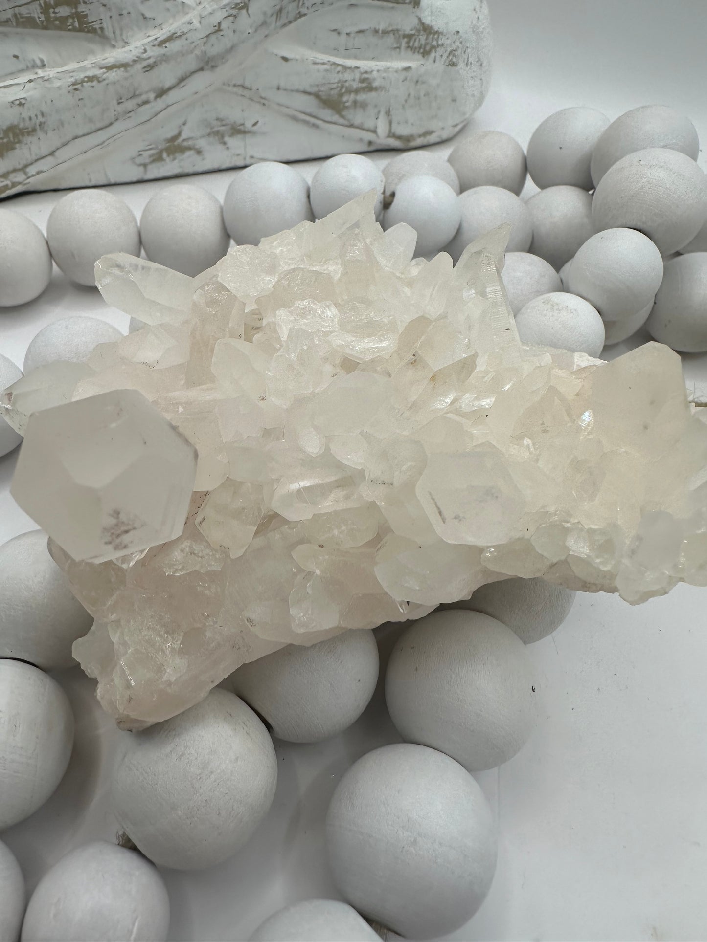 Clear quartz cluster with points