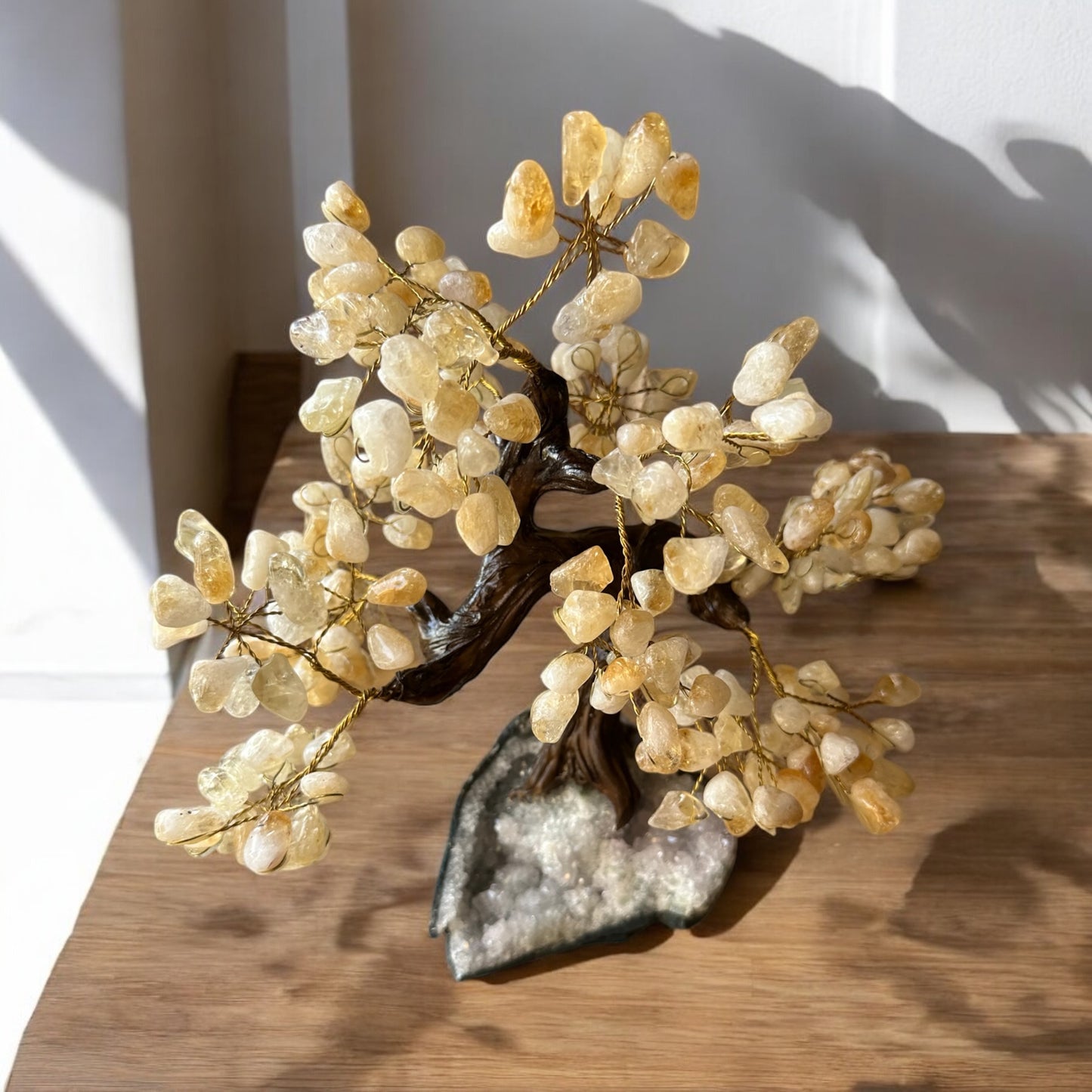 Large citrine bonsai tree