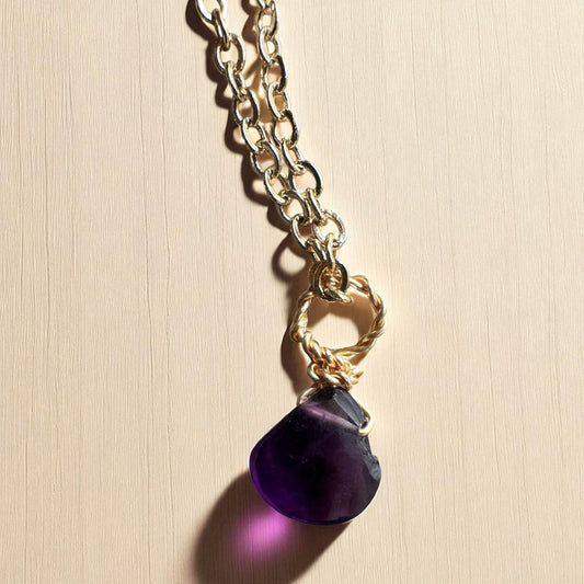 Gold amethyst pendant