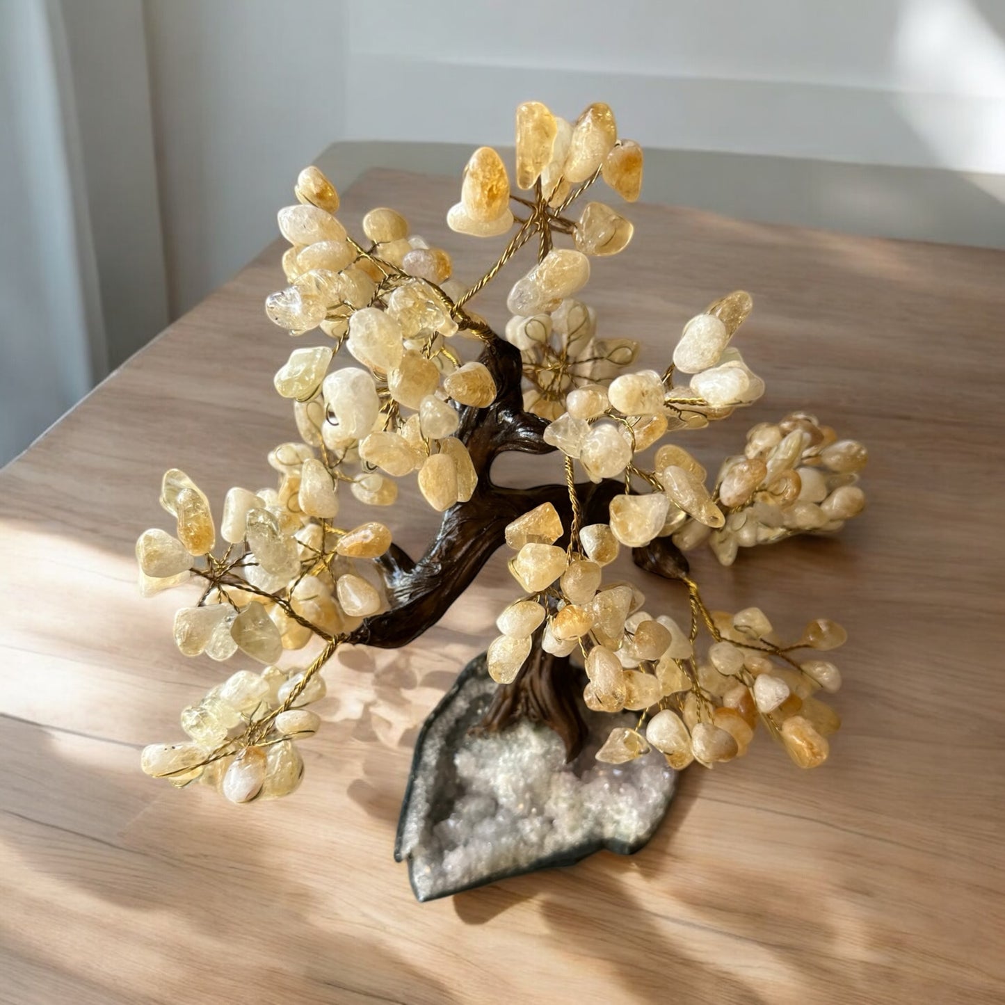 Large citrine bonsai tree