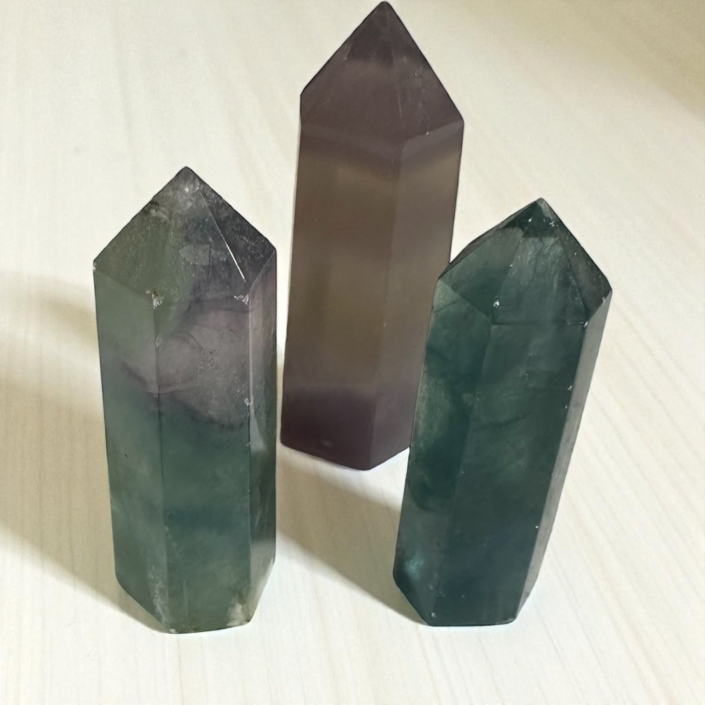 Rainbow fluorite point