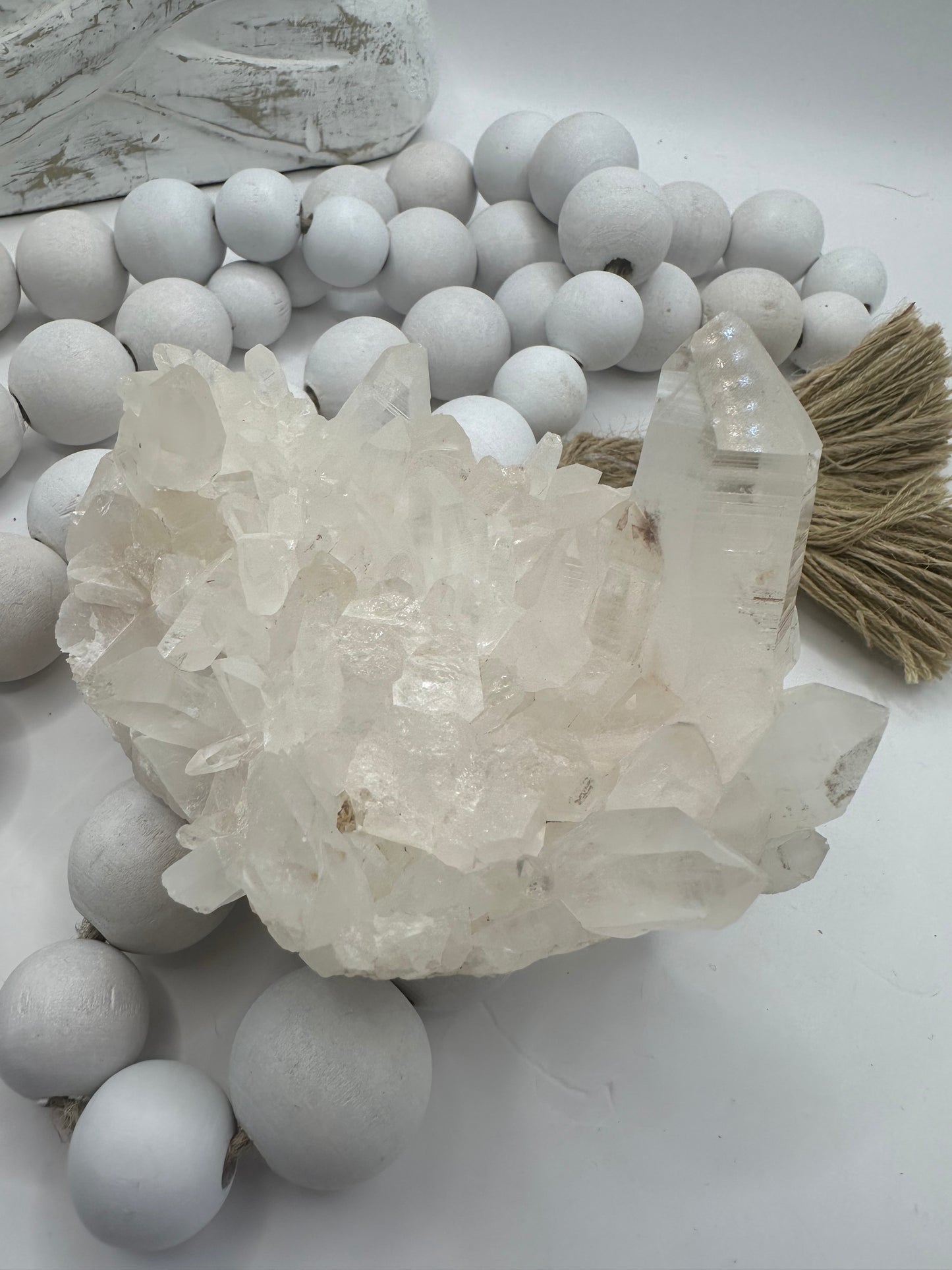 Clear quartz cluster with points