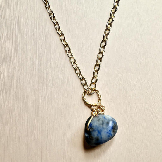 Gold sodalite pendant
