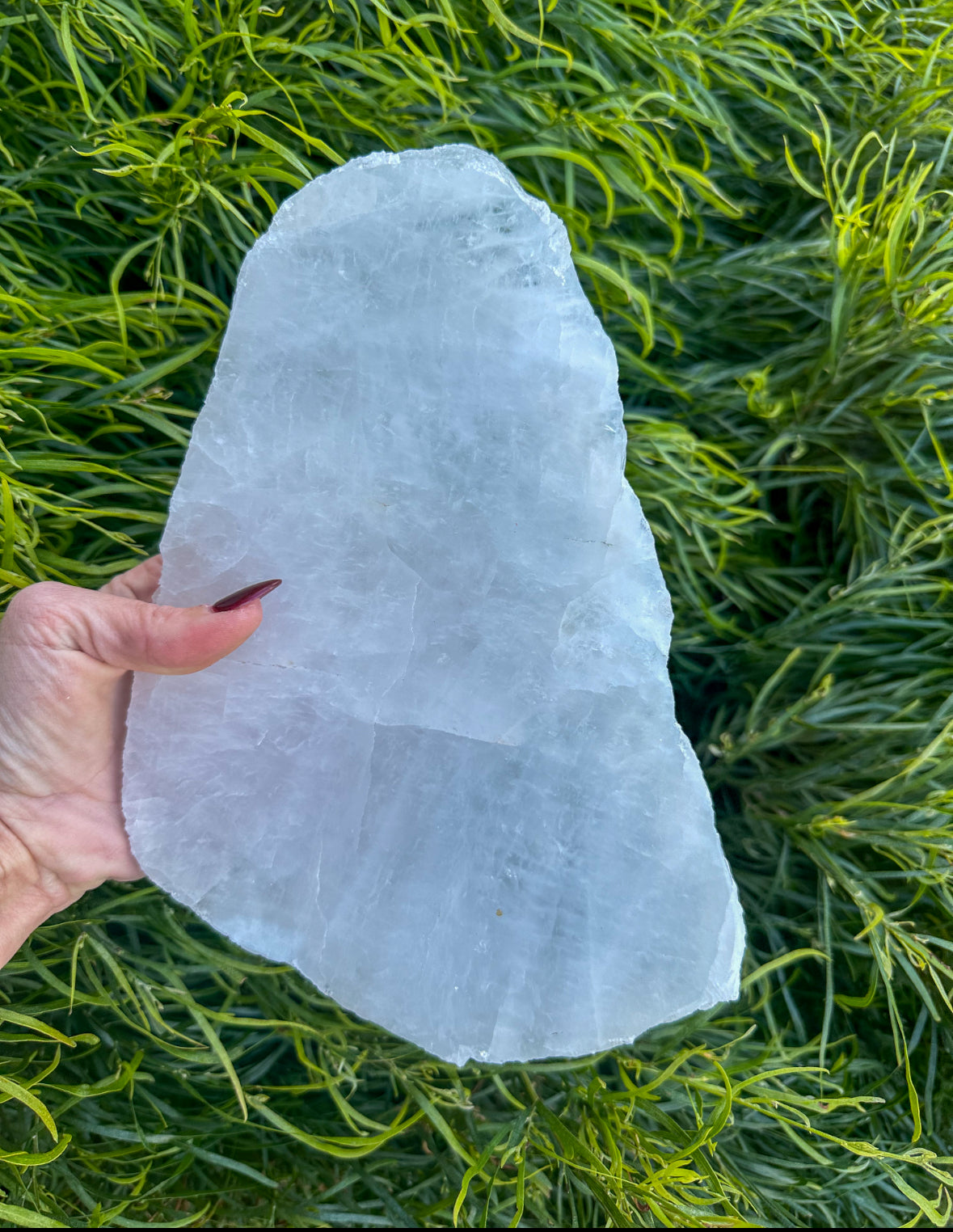 Clear quartz slab