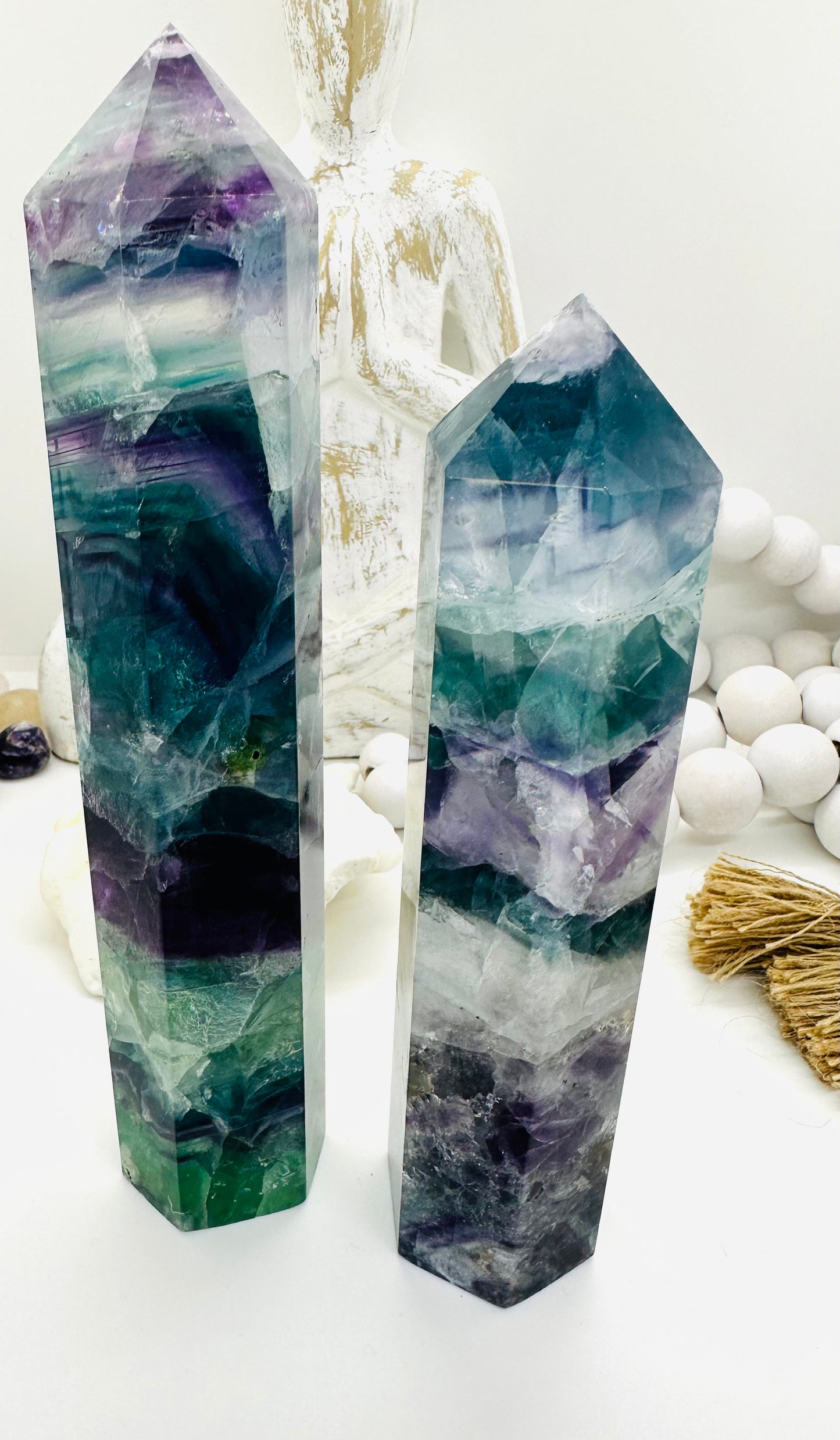 Rainbow fluorite premium towers large