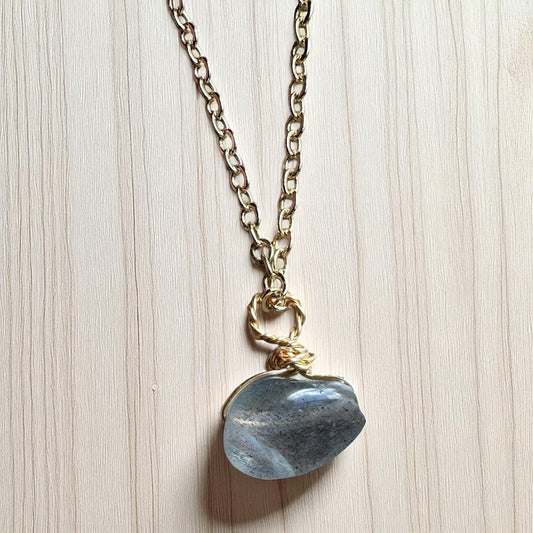 Labradorite gold pendant