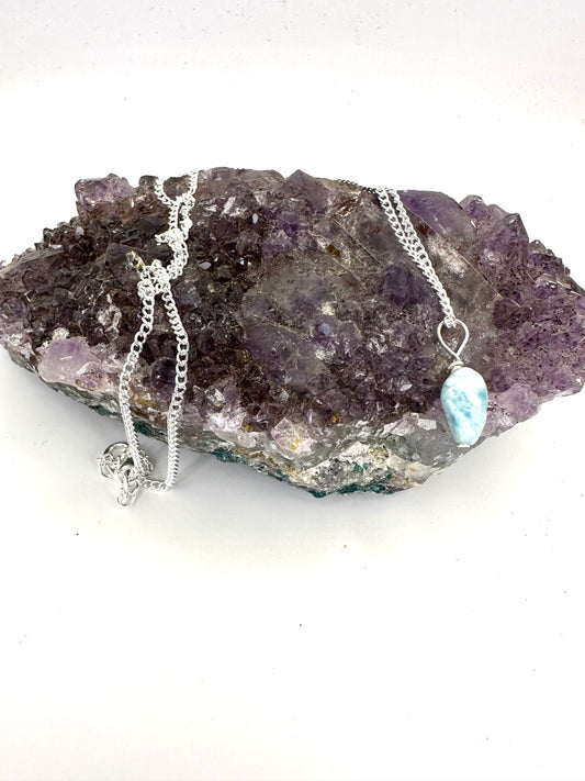 Larimar drop by TBOS Sterling 925 chain