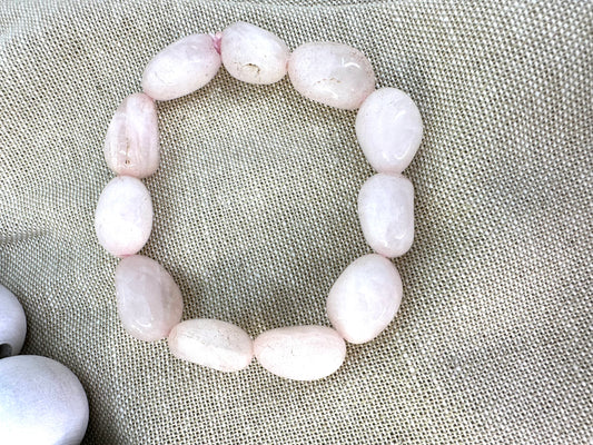 Chunky rose quartz bracelet