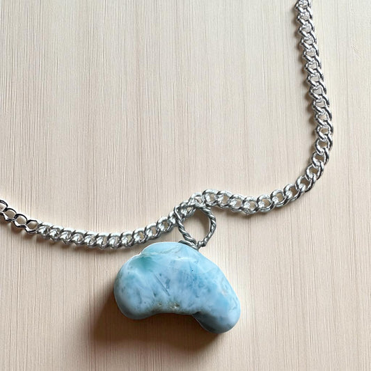 Larimar silver pendant