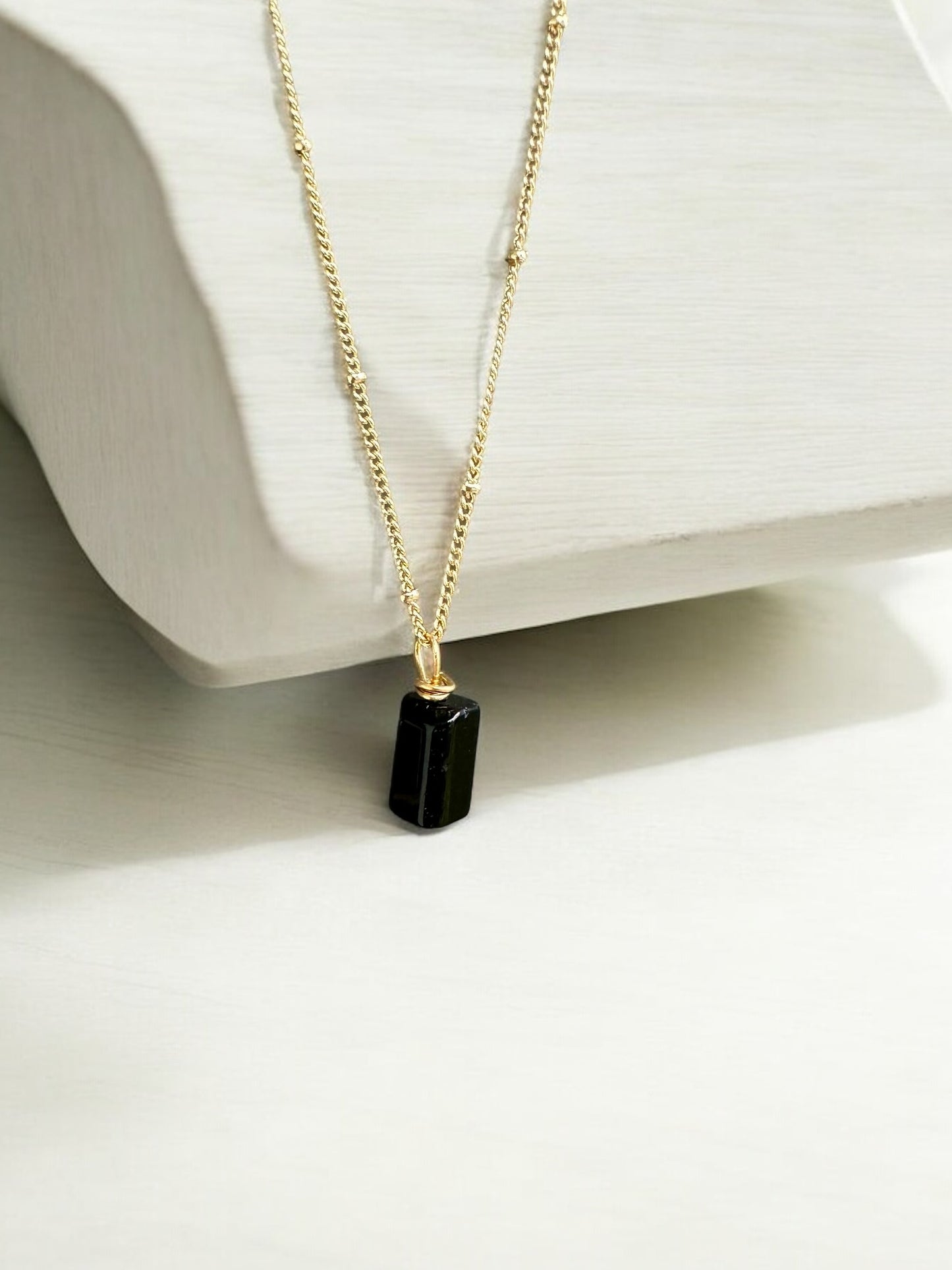 By TBOS - polished black tourmaline  pendant