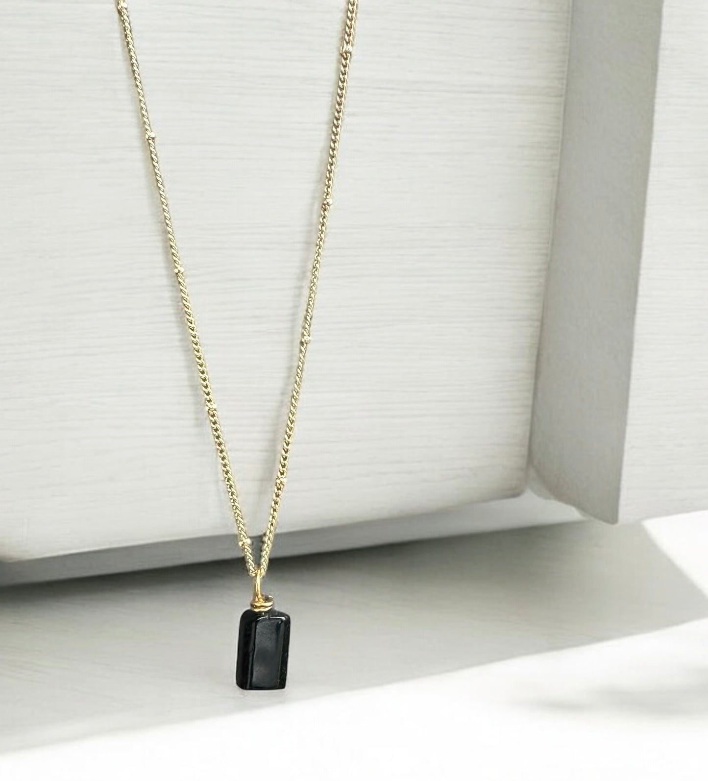 By TBOS - polished black tourmaline  pendant