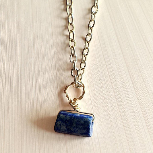 Gold lapis  pendant